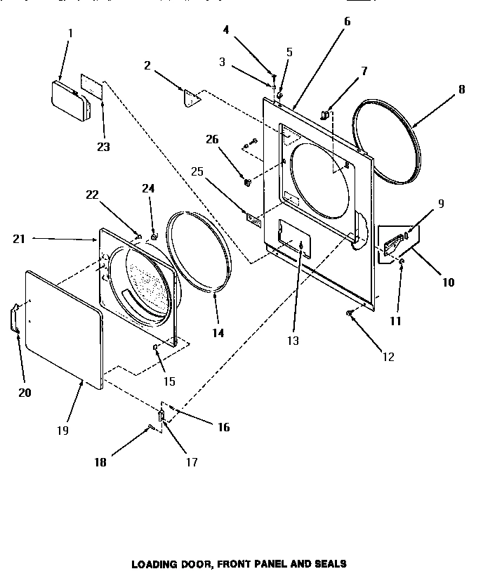 12 - LOADING DOOR, FRONT PANEL & SEALS