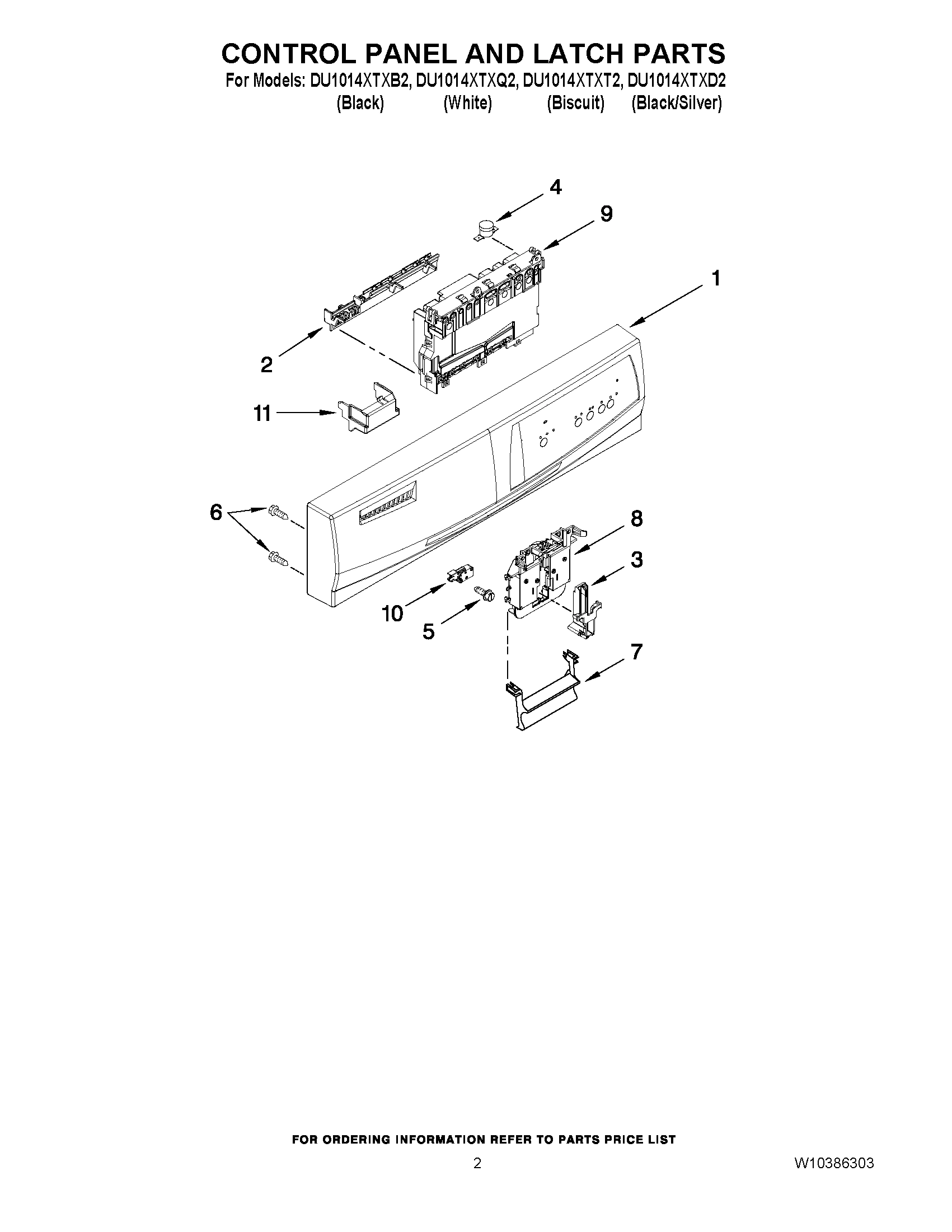 02 - CONTROL PANEL AND LATCH PARTS