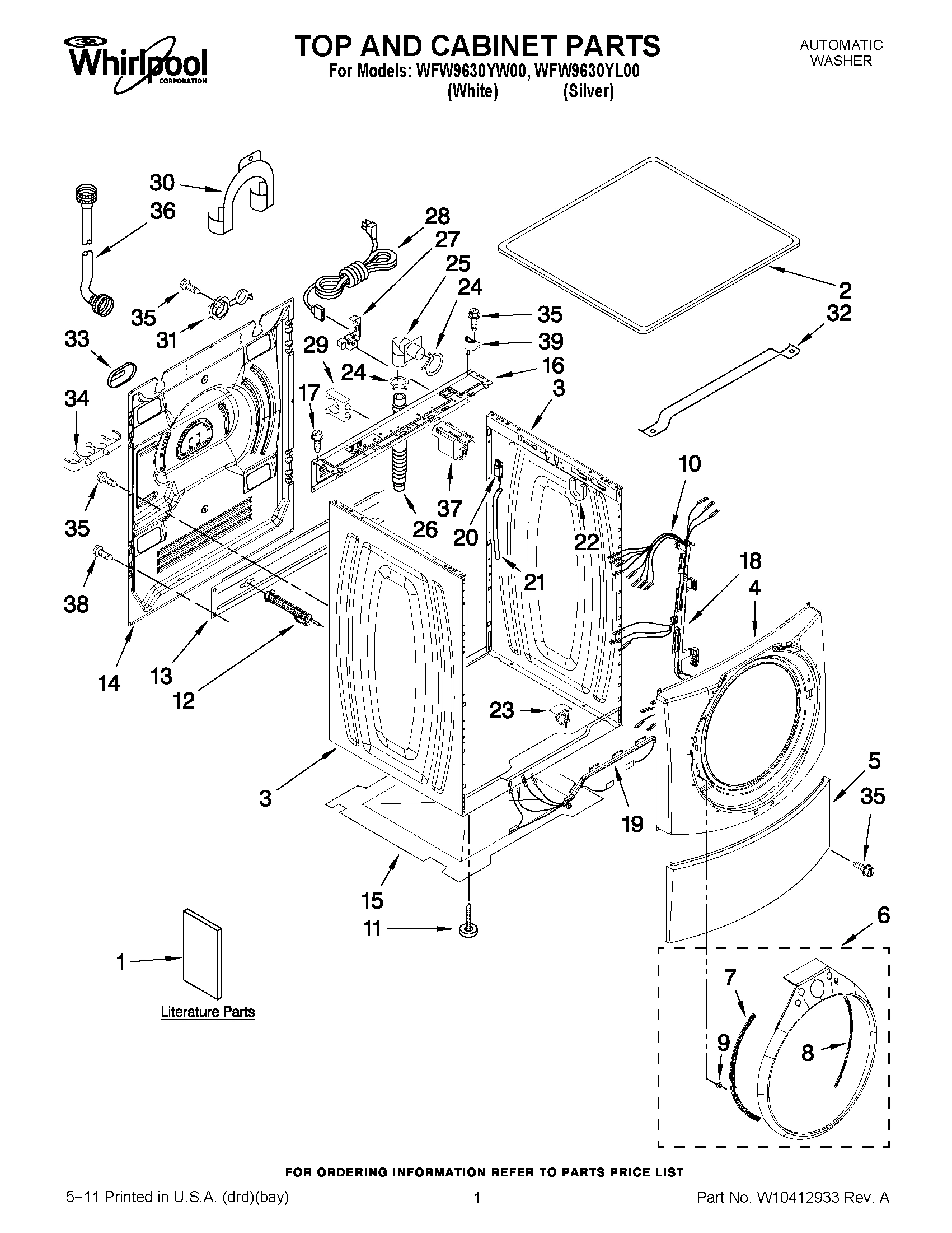 01 - TOP AND CABINET PARTS