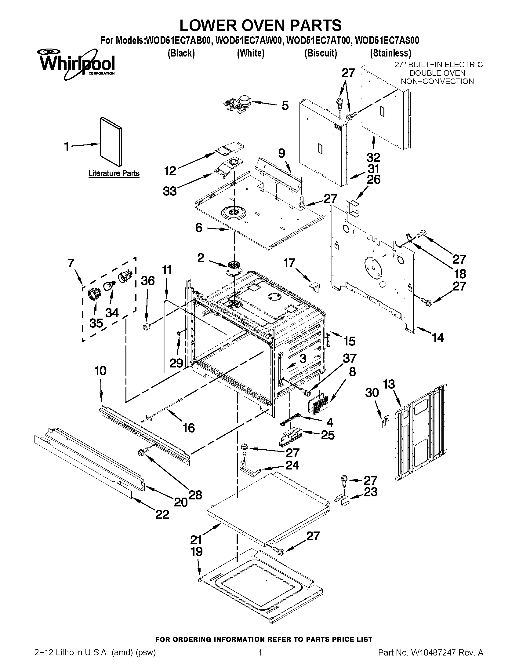 01 - LOWER OVEN PARTS