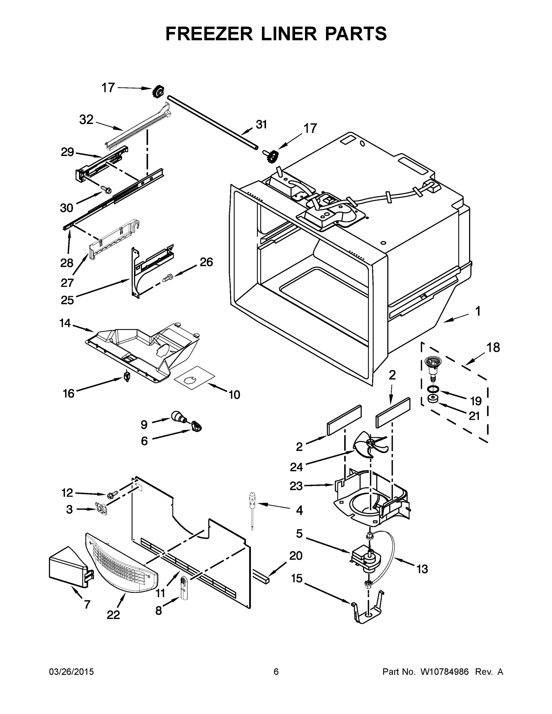 04 - FREEZER LINER PARTS