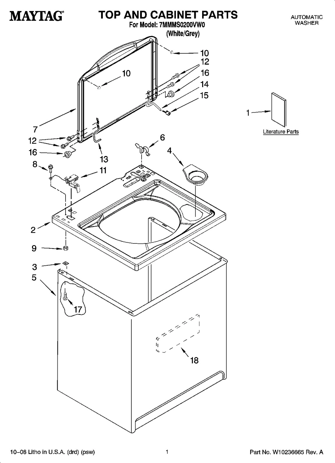 01 - TOP AND CABINET PARTS