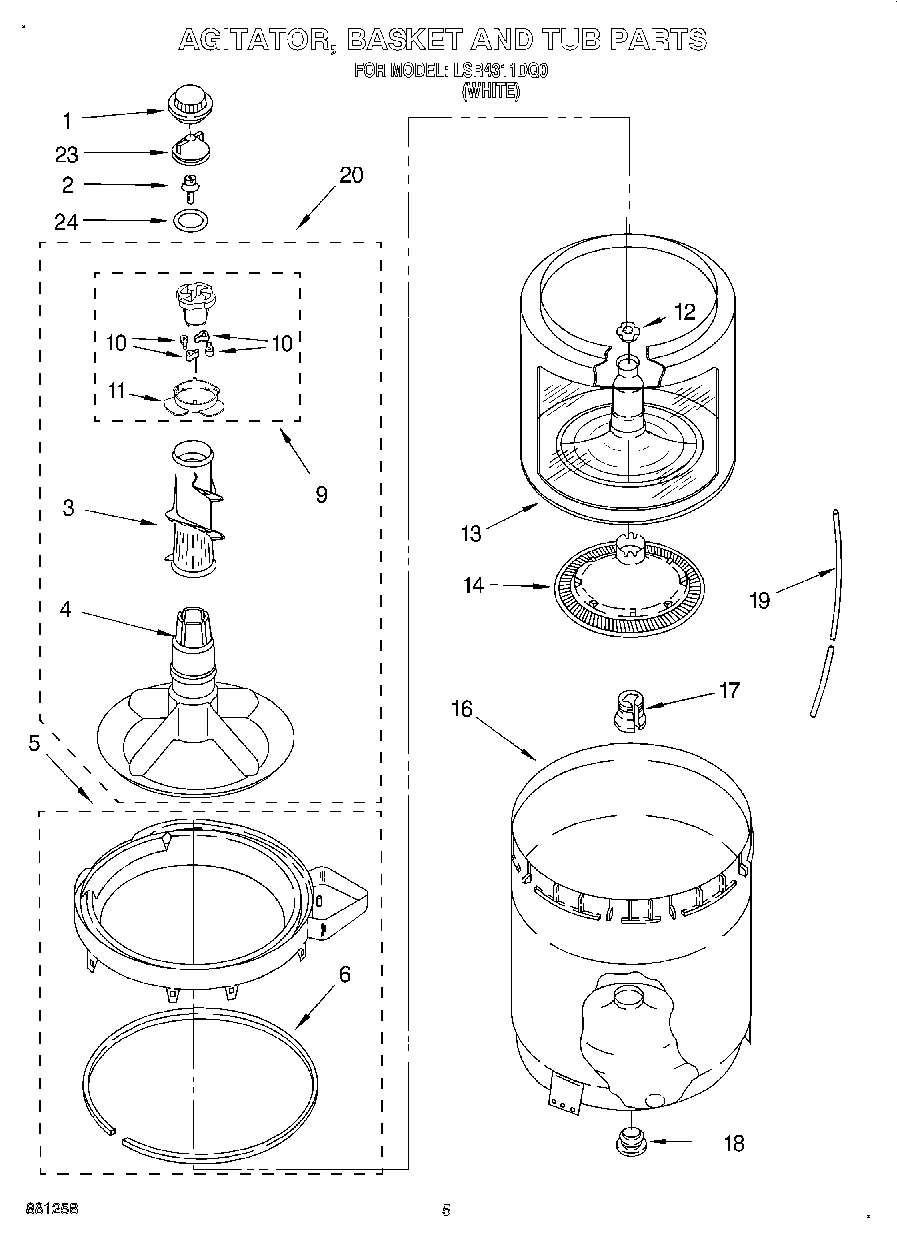 04 - AGITATOR, BASKET AND TUB