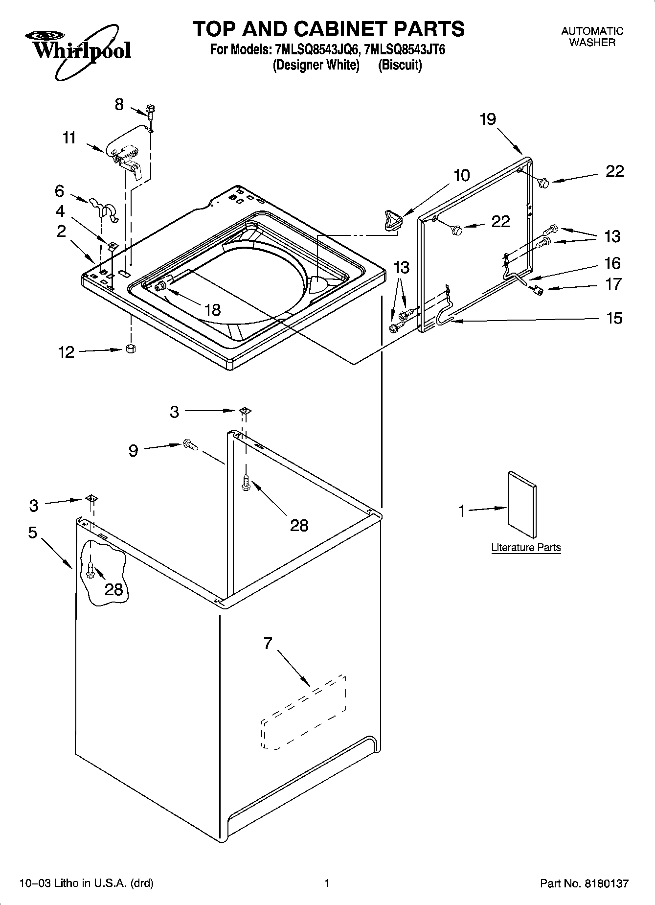 01 - TOP AND CABINET PARTS