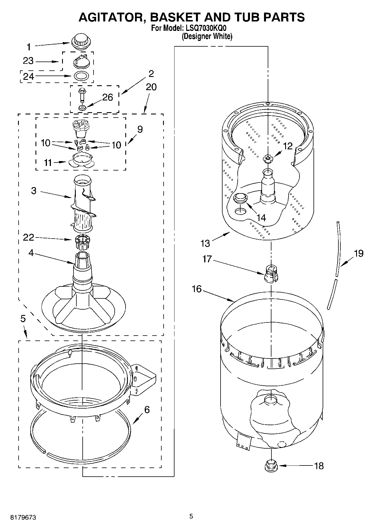 03 - AGITATOR, BASKET AND TUB