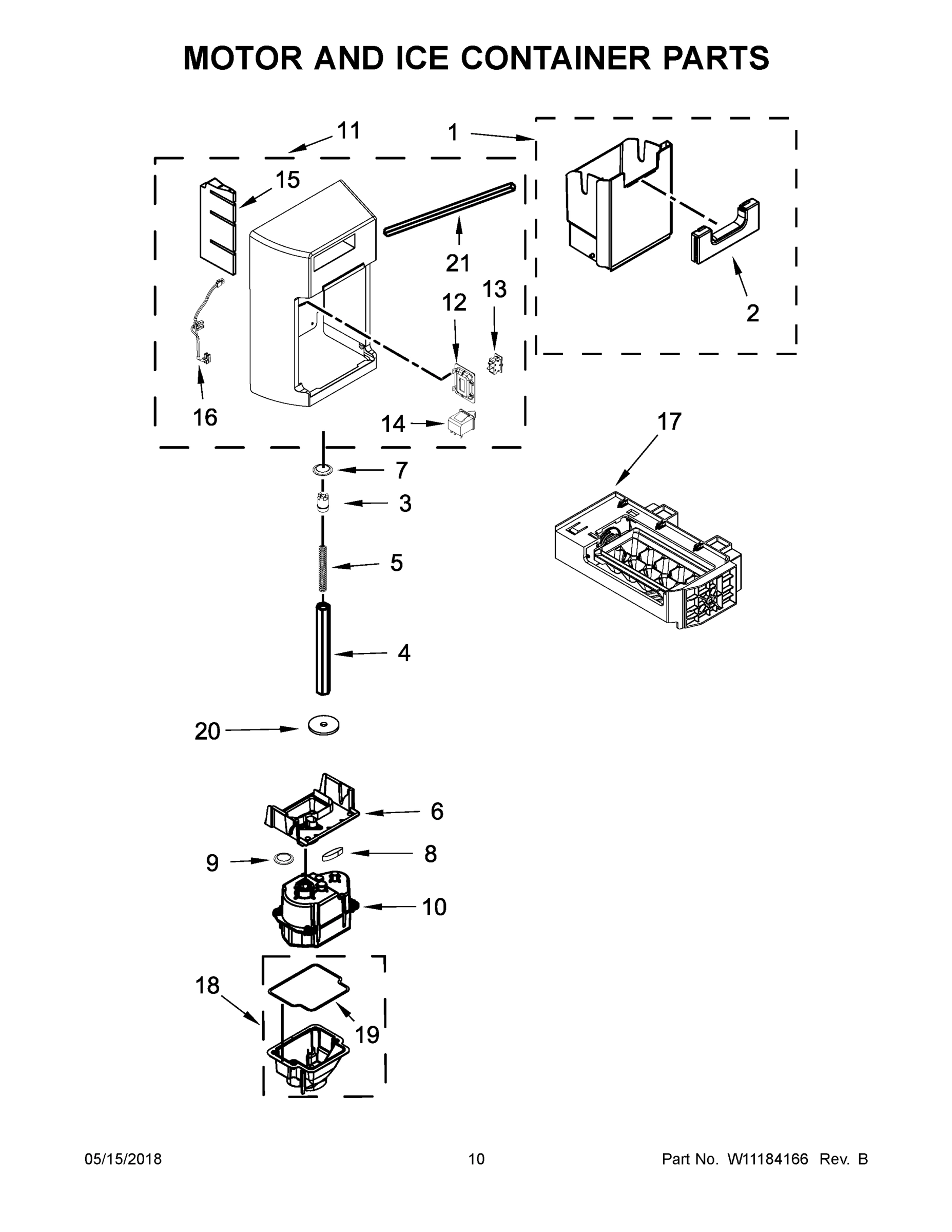 06 - MOTOR AND ICE CONTAINER PARTS
