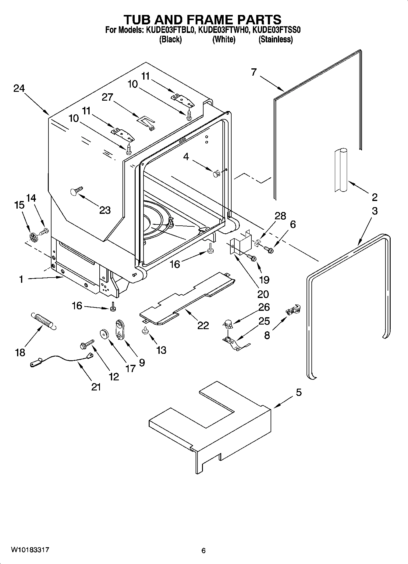 06 - TUB AND FRAME PARTS