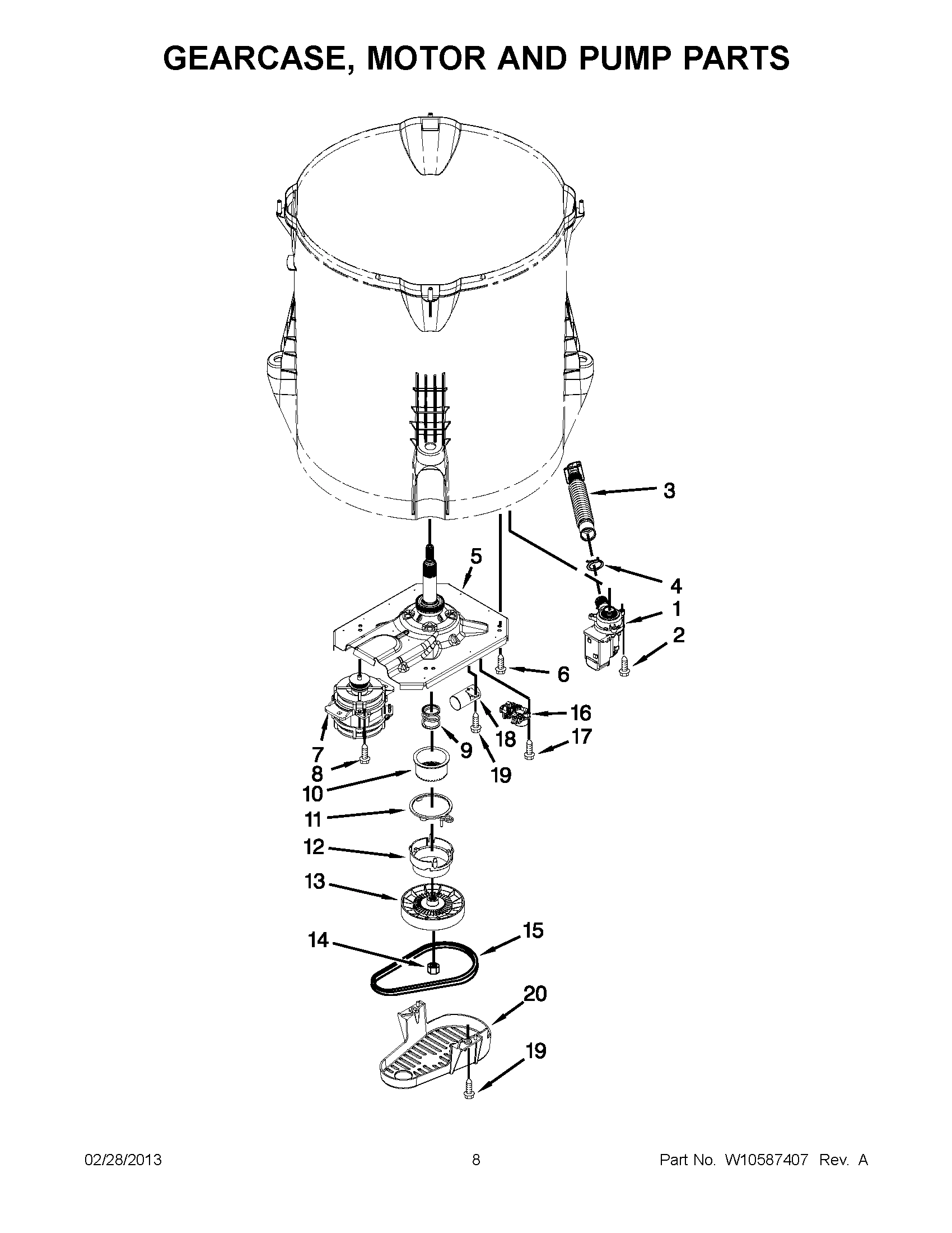 04 - GEARCASE, MOTOR AND PUMP PARTS