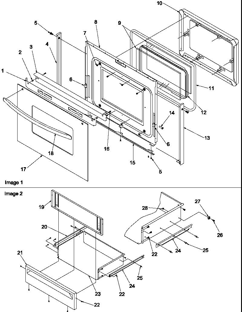 04 - OVEN DOOR AND STORAGE DRAWER
