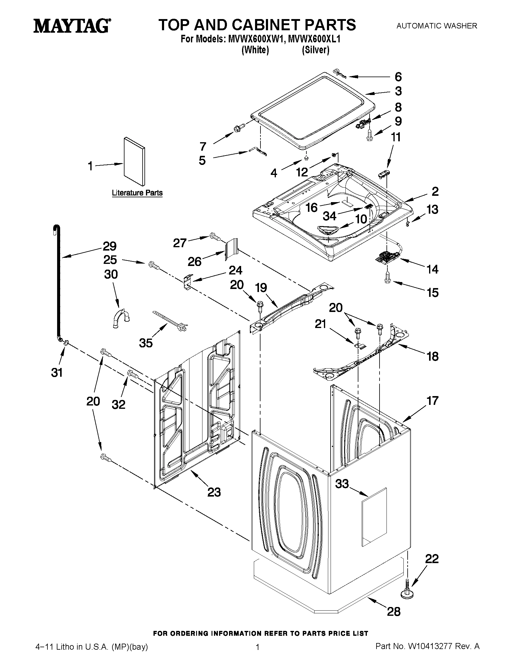 01 - TOP AND CABINET PARTS