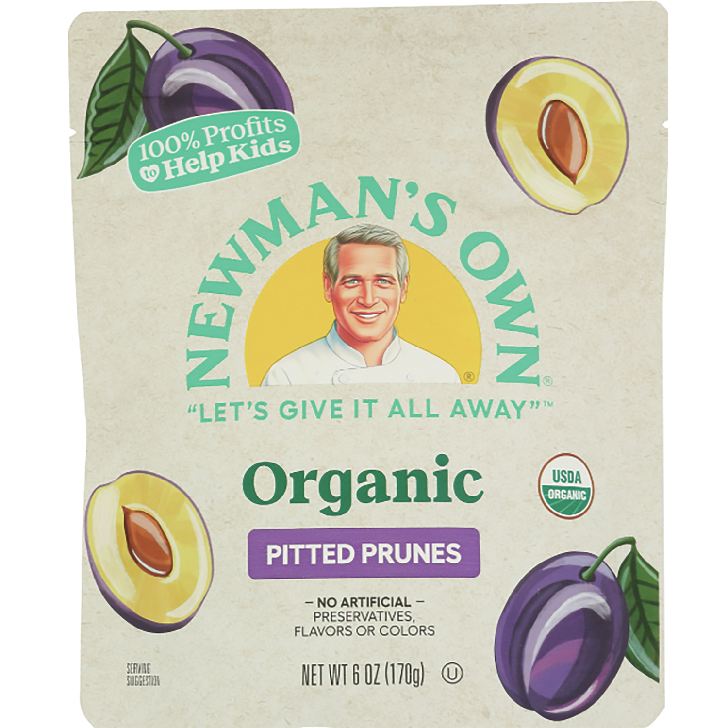 Newman's Own Organics Organic Pitted Prunes | 6 oz Package
