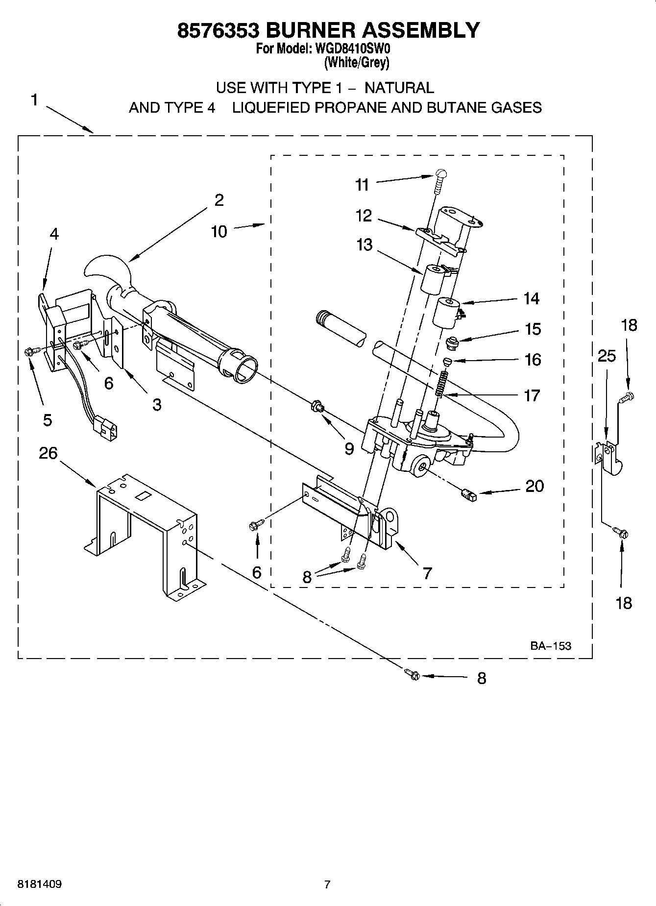 04 - 8576353 BURNER ASSEMBLY