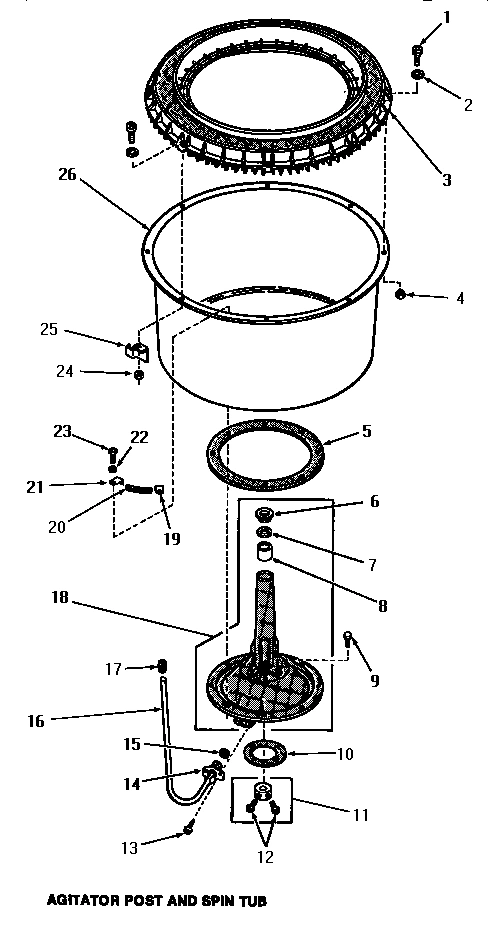 03 - AGITATOR POST & SPIN TUB