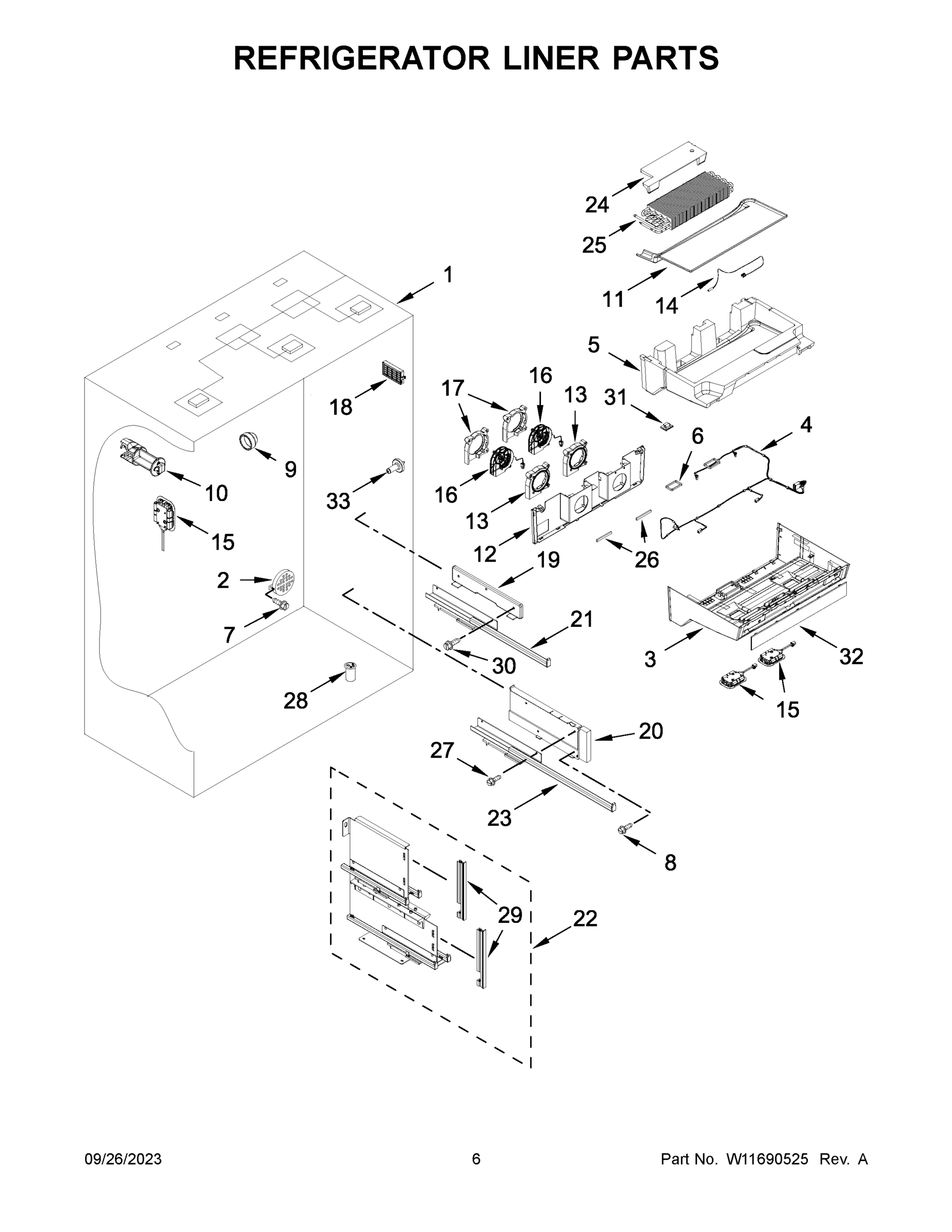 04 - REFRIGERATOR LINER PARTS