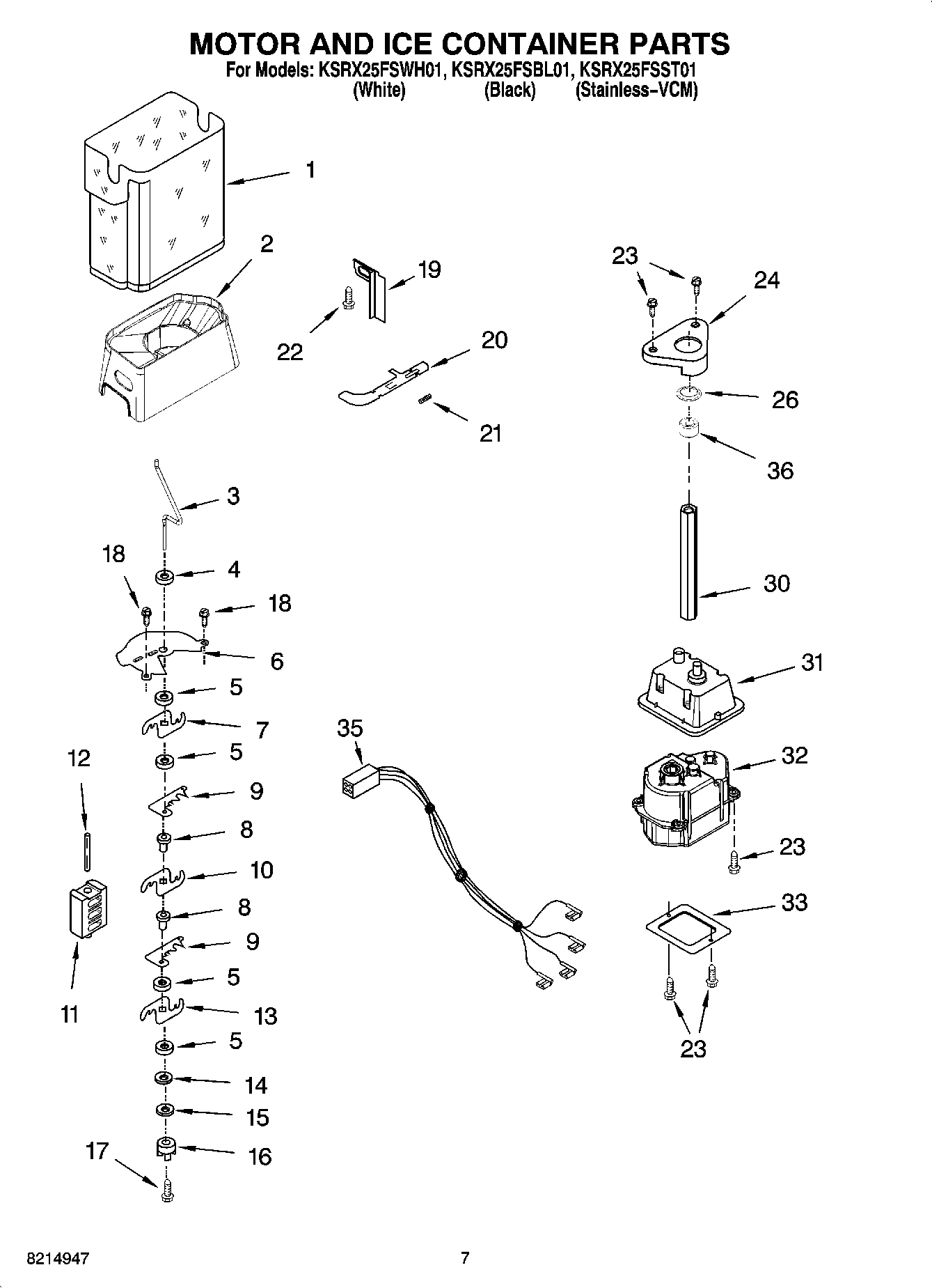 05 - MOTOR AND ICE CONTAINER PARTS