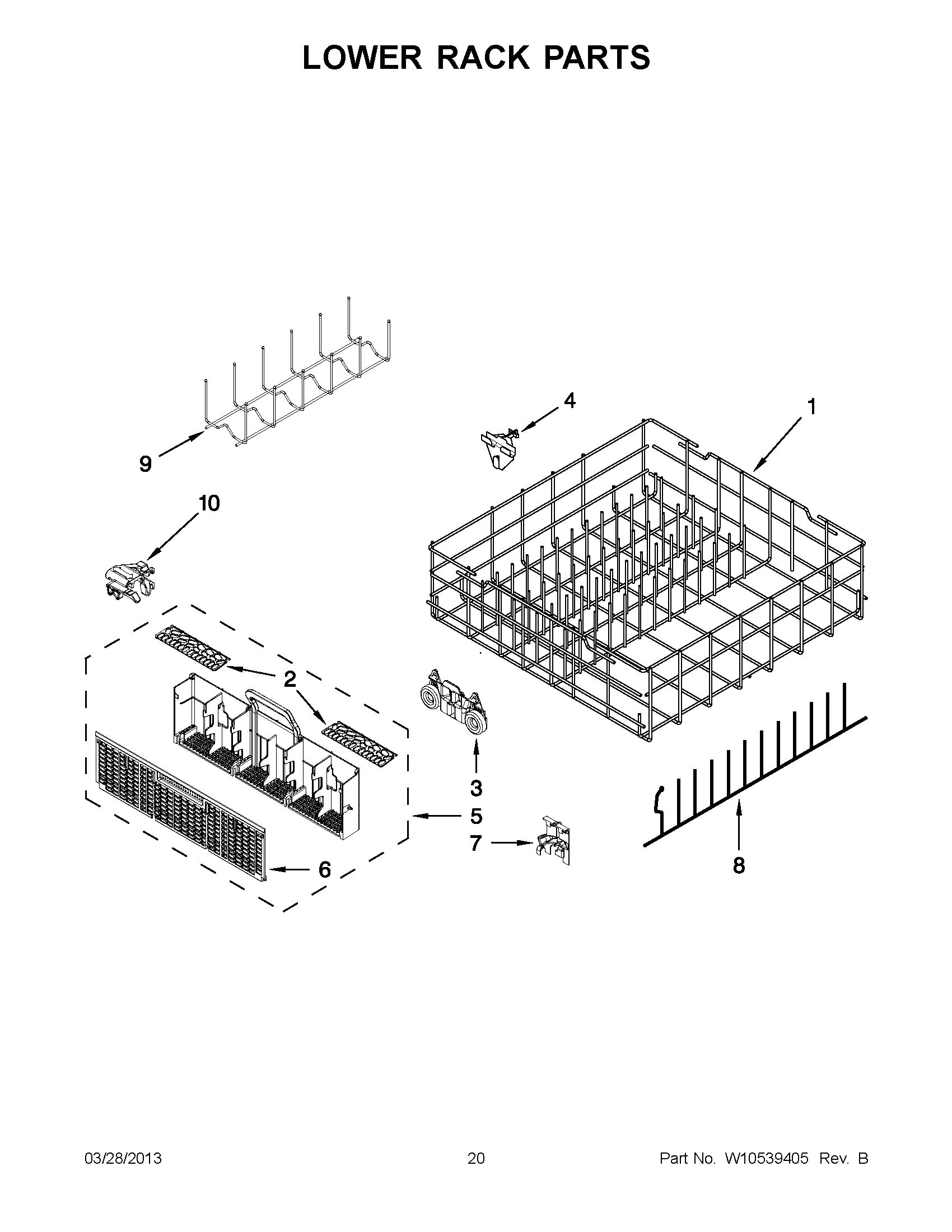 10 - LOWER RACK PARTS