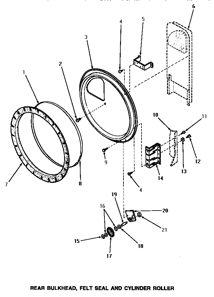 10 - REAR BLKHD, FELT SEAL & CYLINDER ROLLER