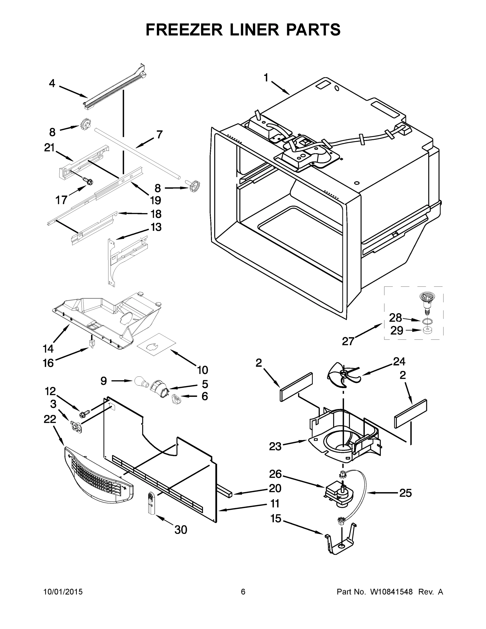 04 - FREEZER LINER PARTS