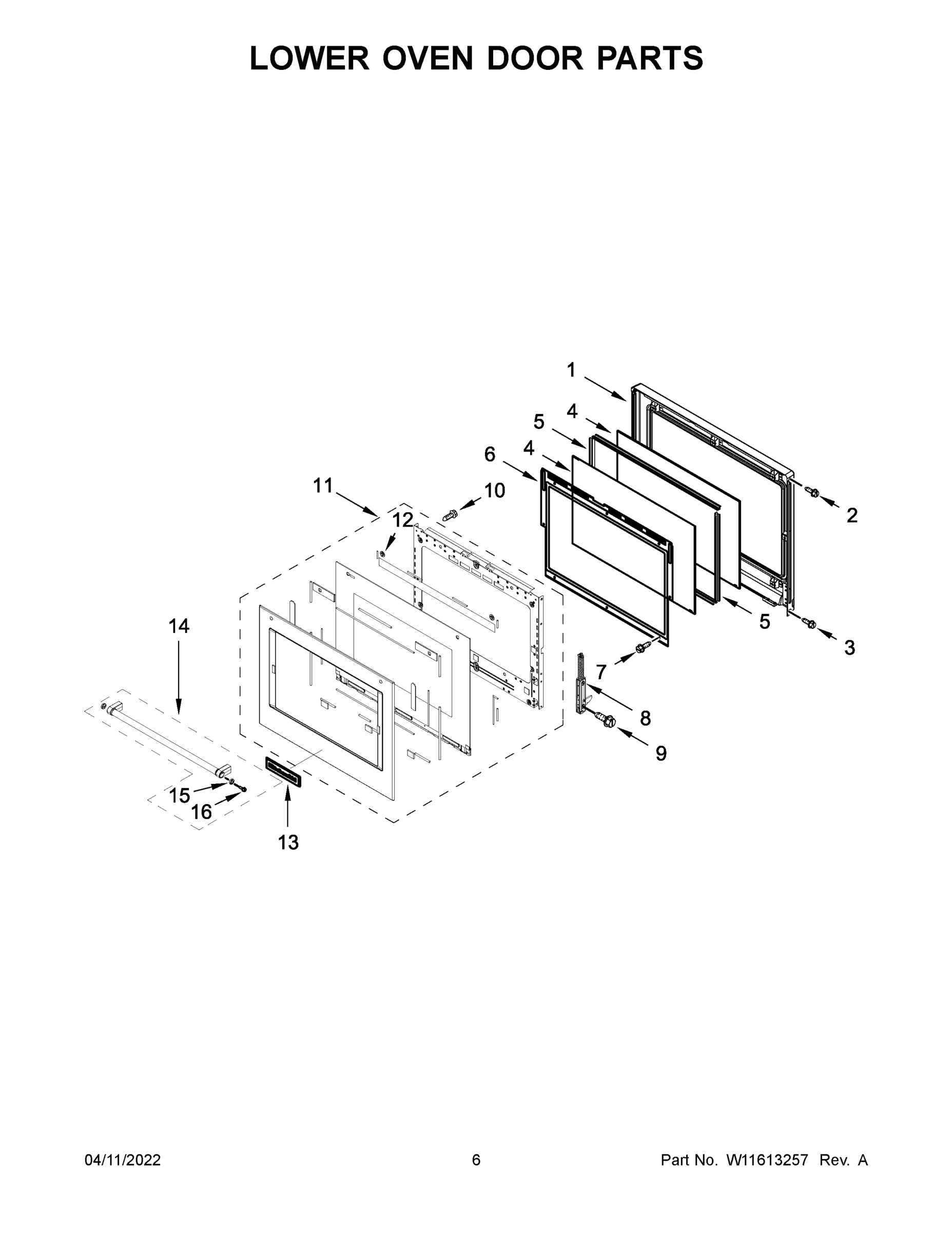 04 - LOWER OVEN DOOR PARTS