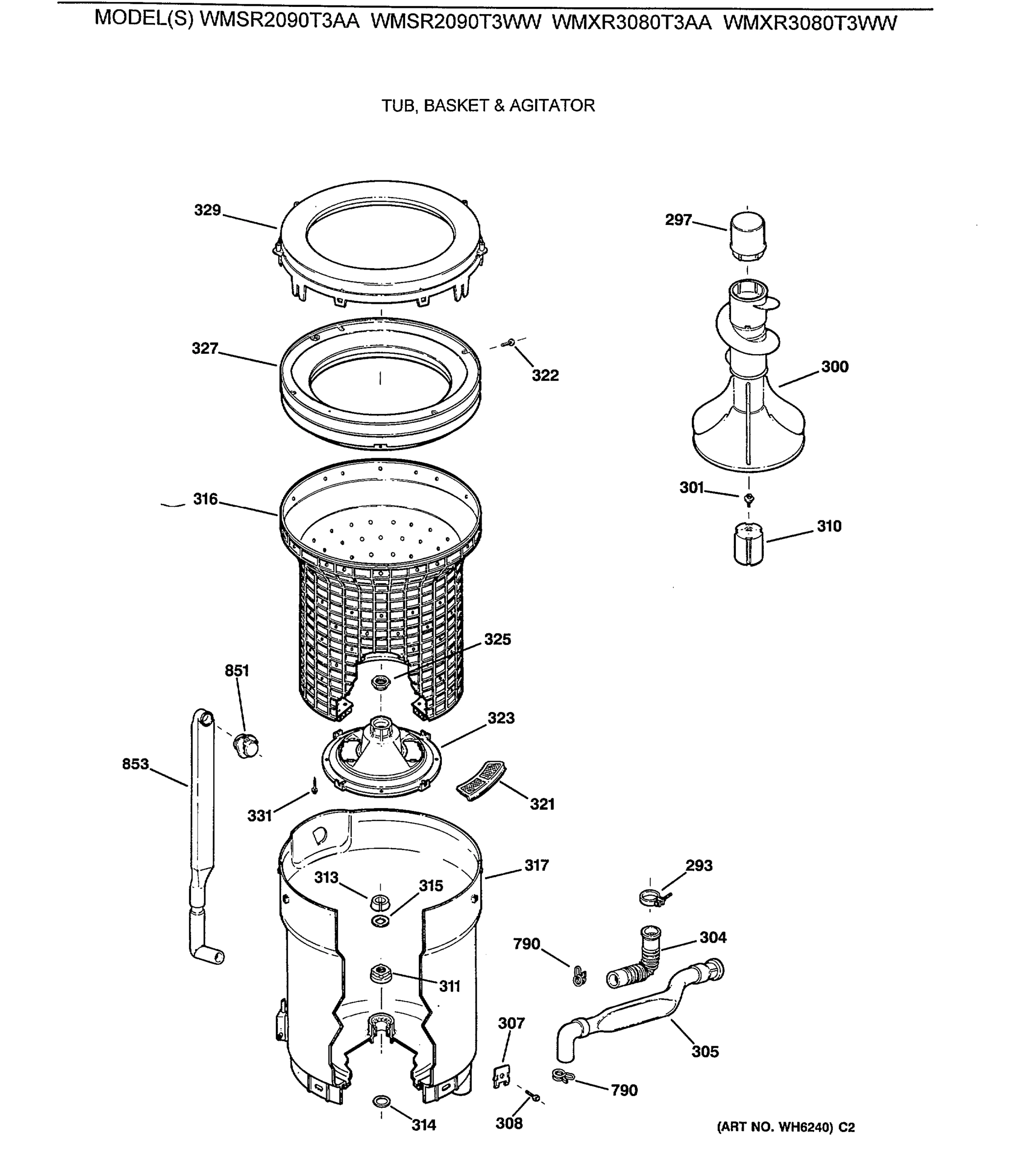 TUB, BASKET & AGITATOR