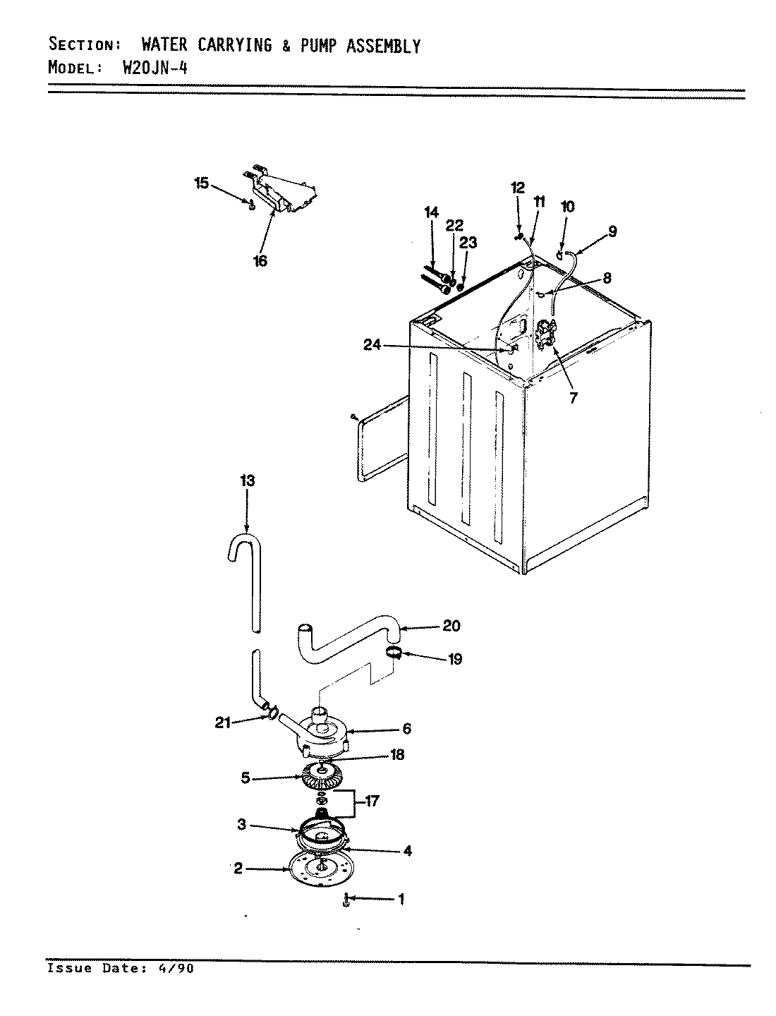 10 - WATER CARRYING & PUMP ASSY. (REV. E-F)