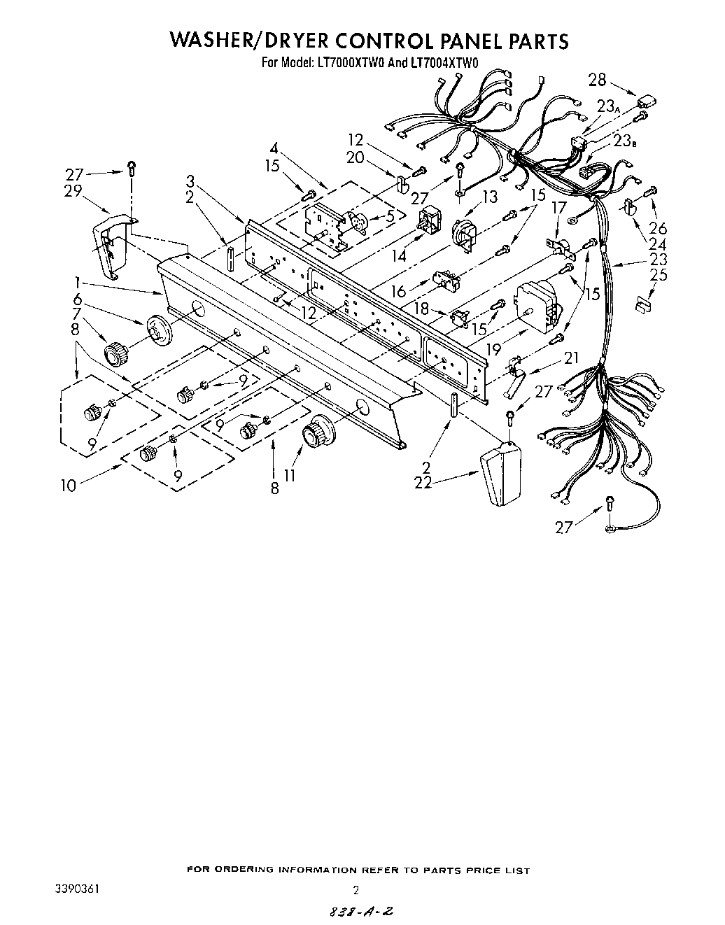 02 - WASHER/DRYER CONTROL PANEL