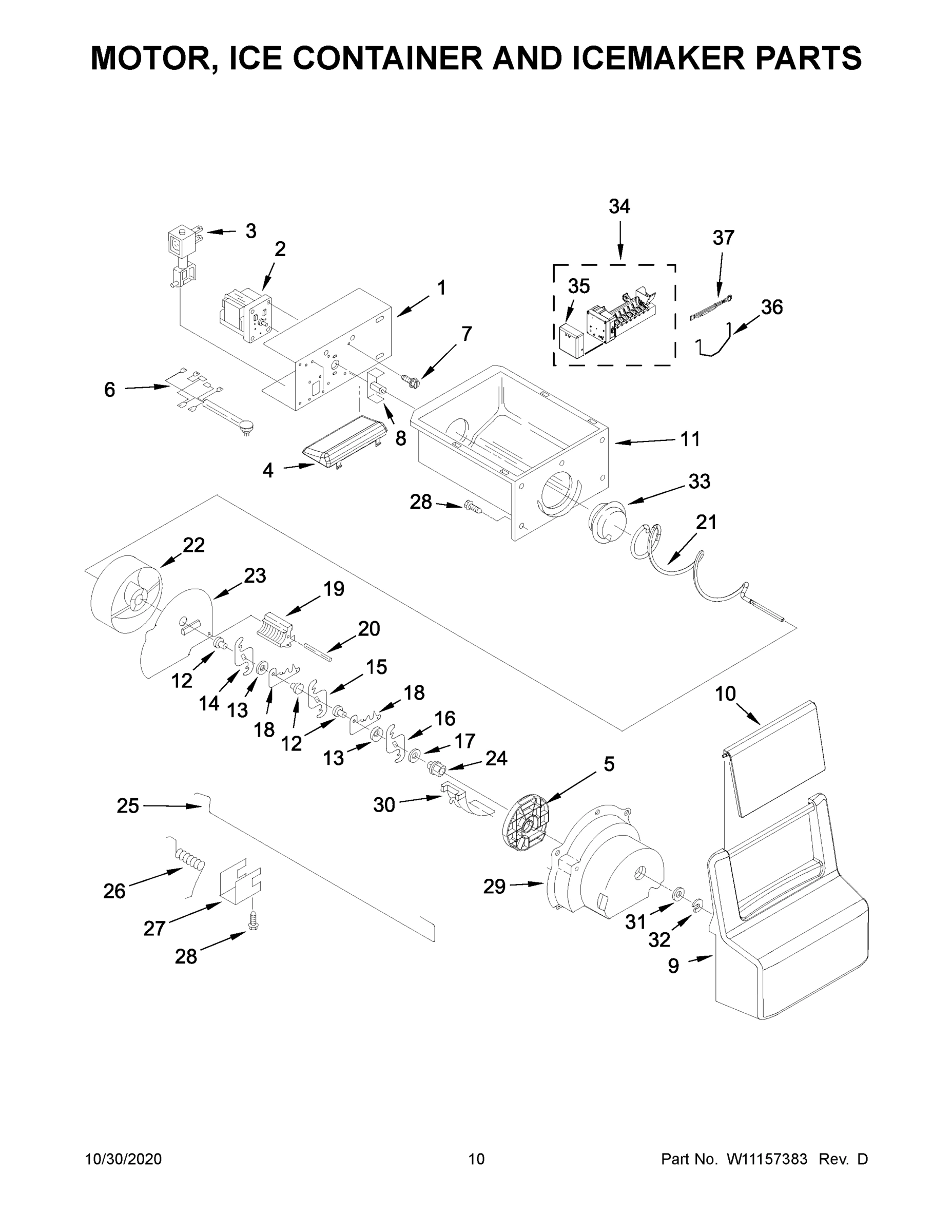 06 - MOTOR, ICE CONTAINER AND ICEMAKER PARTS