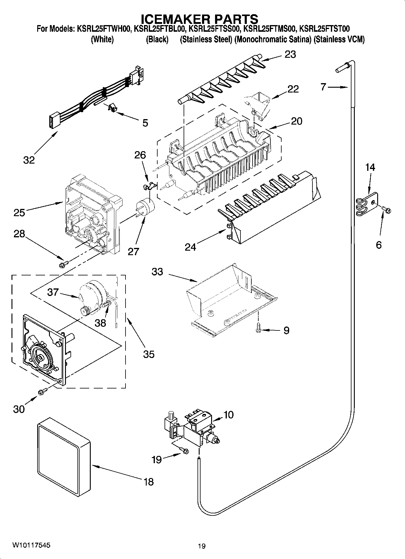 12 - ICEMAKER PARTS, OPTIONAL PARTS (NOT INCLUDED)