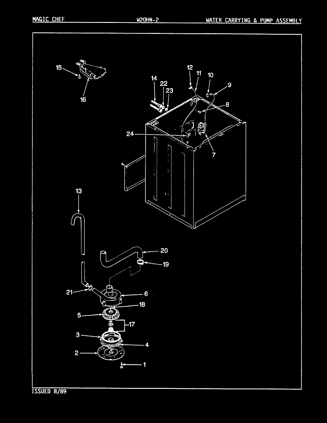 14 - WATER CARRYING & PUMP ASSY. (REV. E-H)
