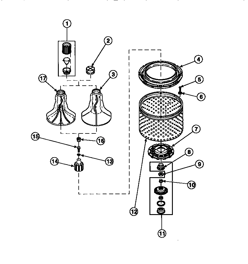 03 - AGITATOR/DRIVE BELL/SEAL KIT/TUB & HUB