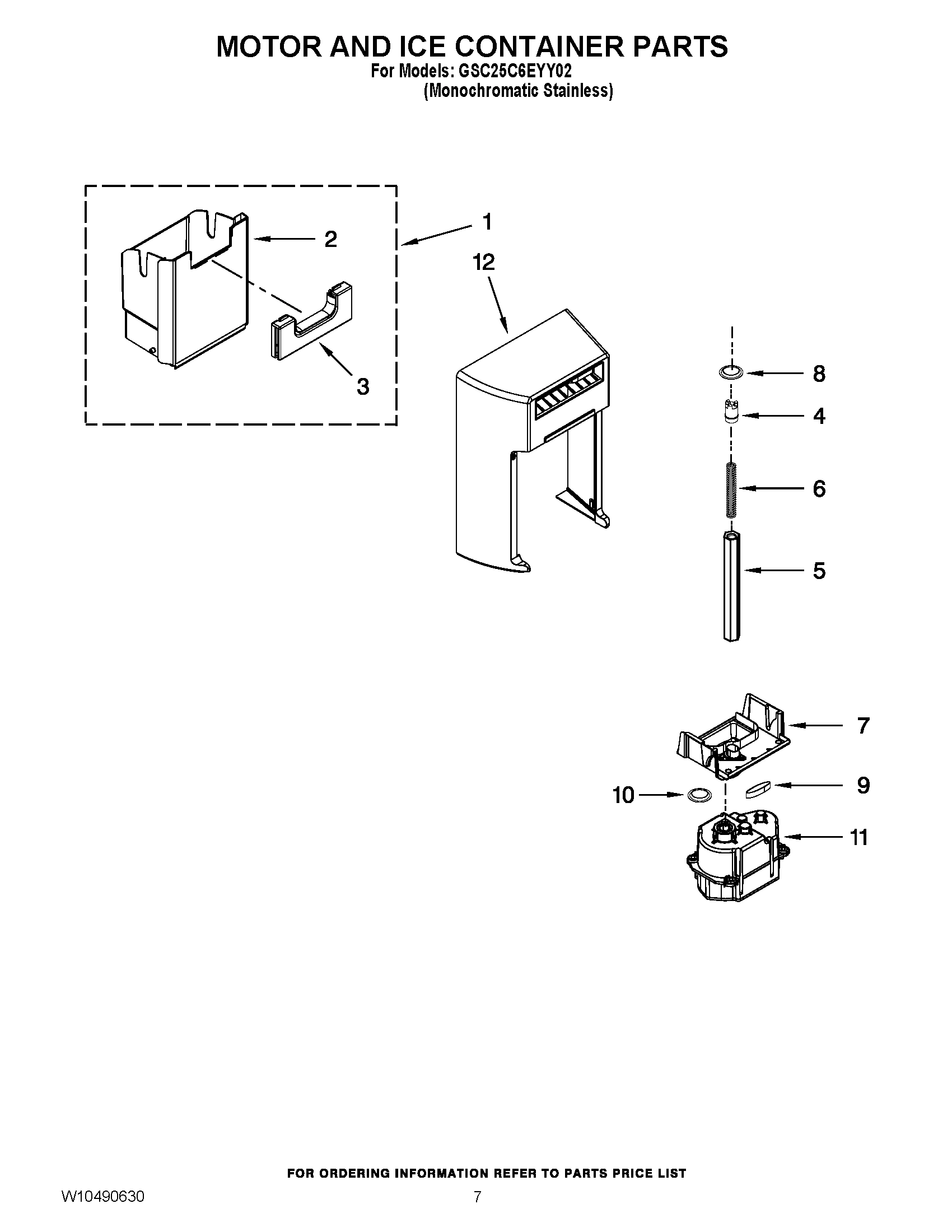05 - MOTOR AND ICE CONTAINER PARTS