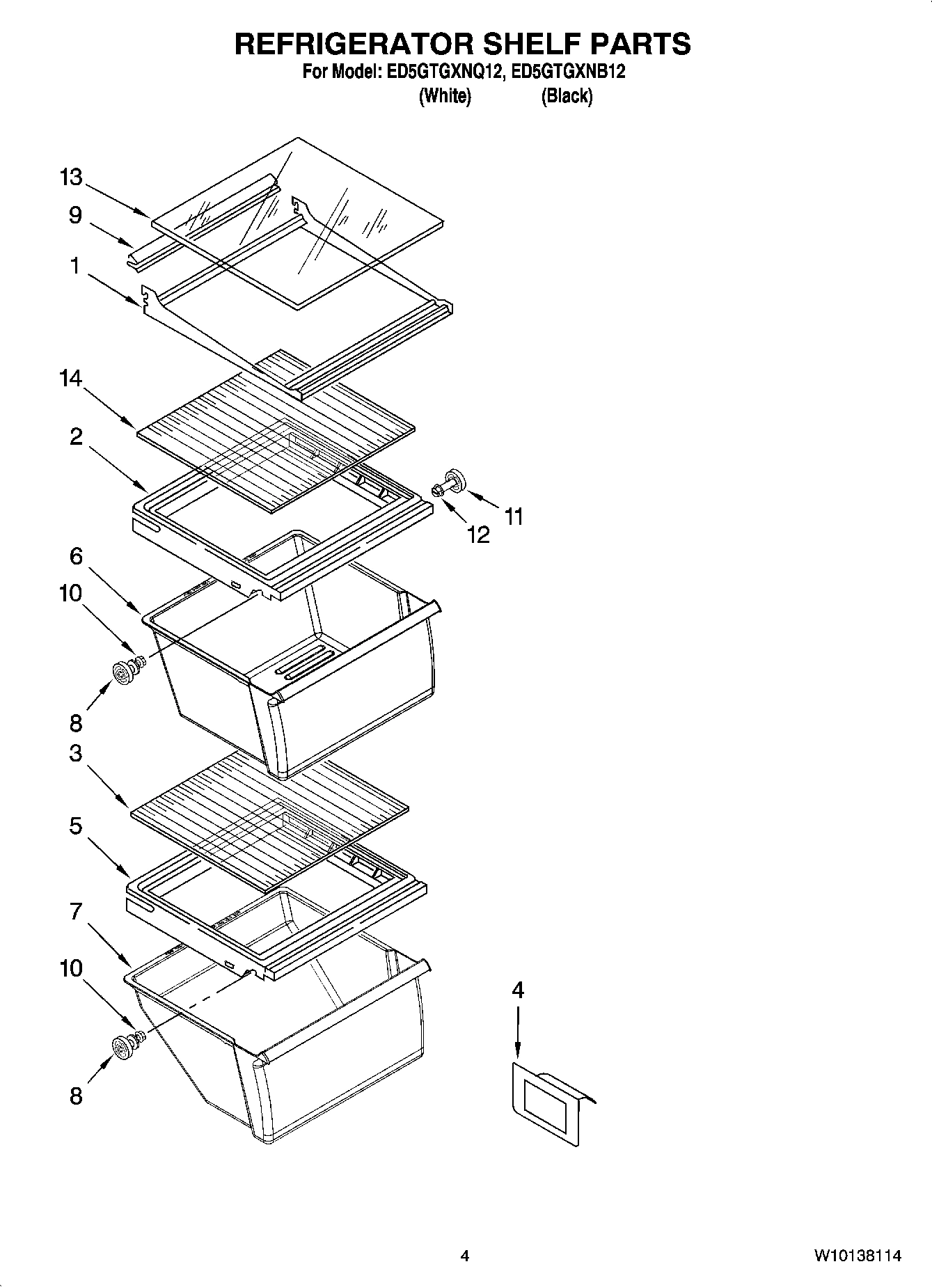03 - REFRIGERATOR SHELF PARTS