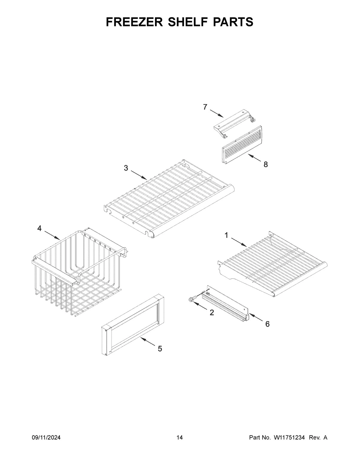 08 - FREEZER SHELF PARTS