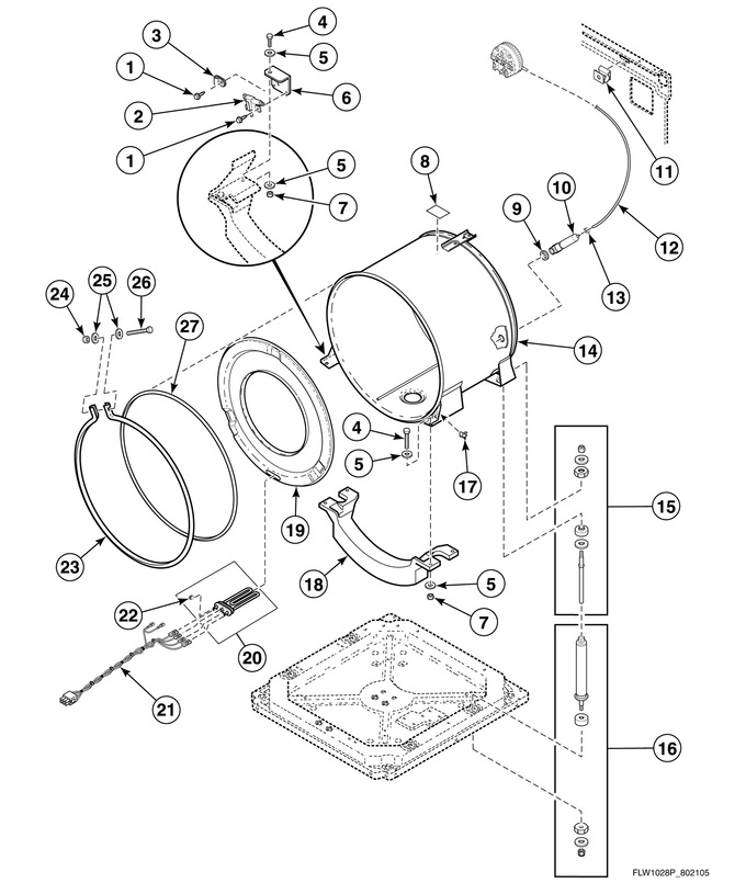 Outer Tub, Front And Clamp Ring