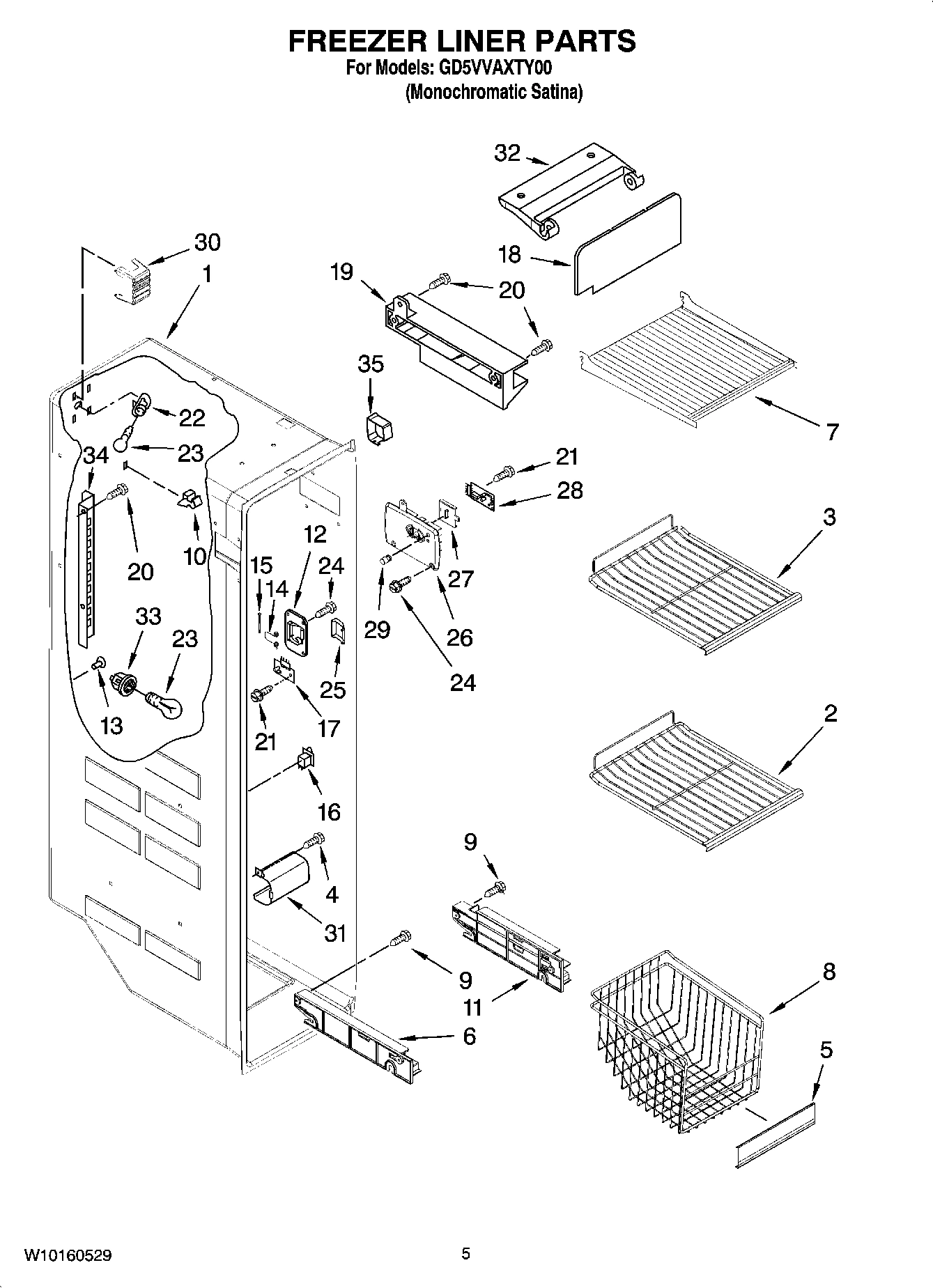 04 - FREEZER LINER PARTS