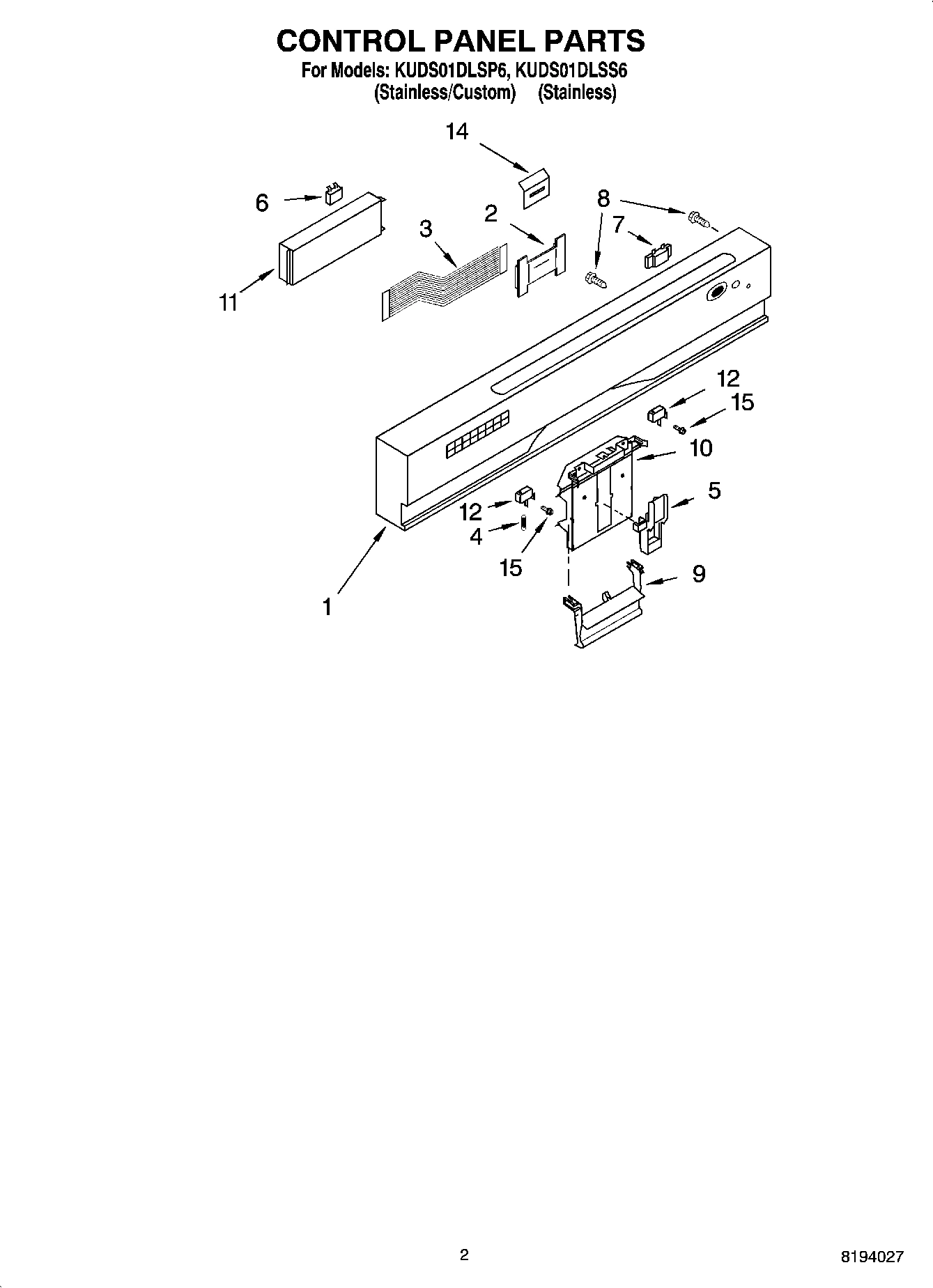 02 - CONTROL PANEL PARTS