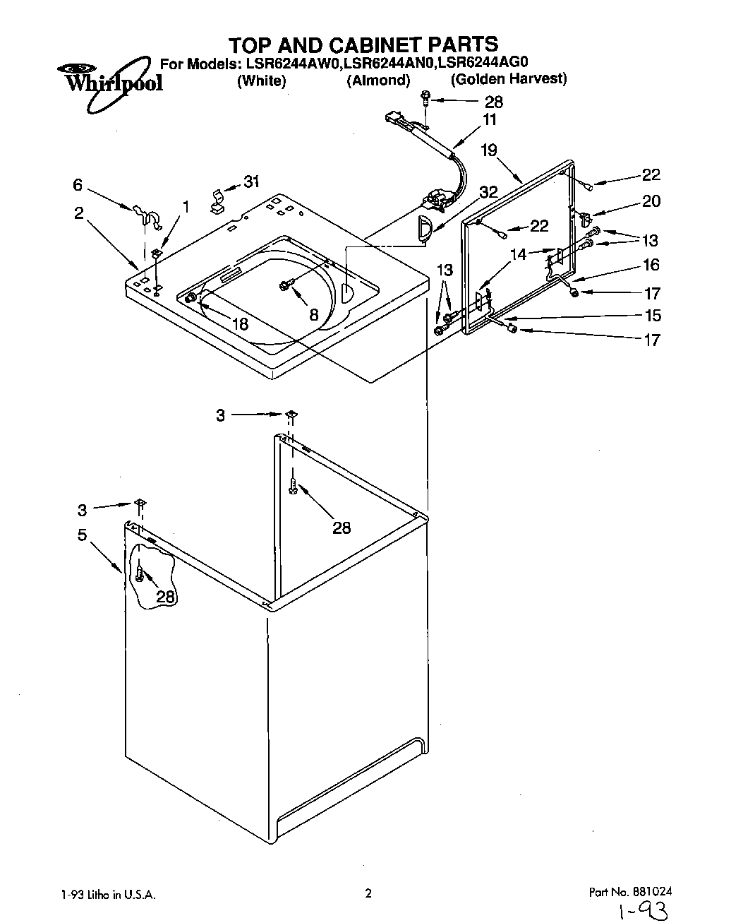 01 - TOP AND CABINET, LIT/OPTIONAL