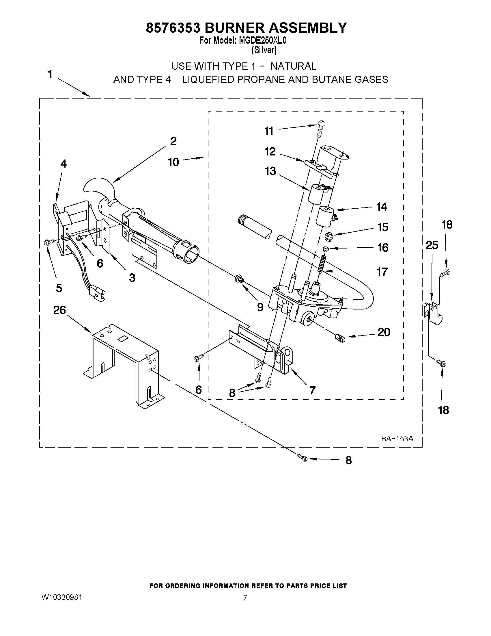 04 - 8576353 BURNER ASSEMBLY