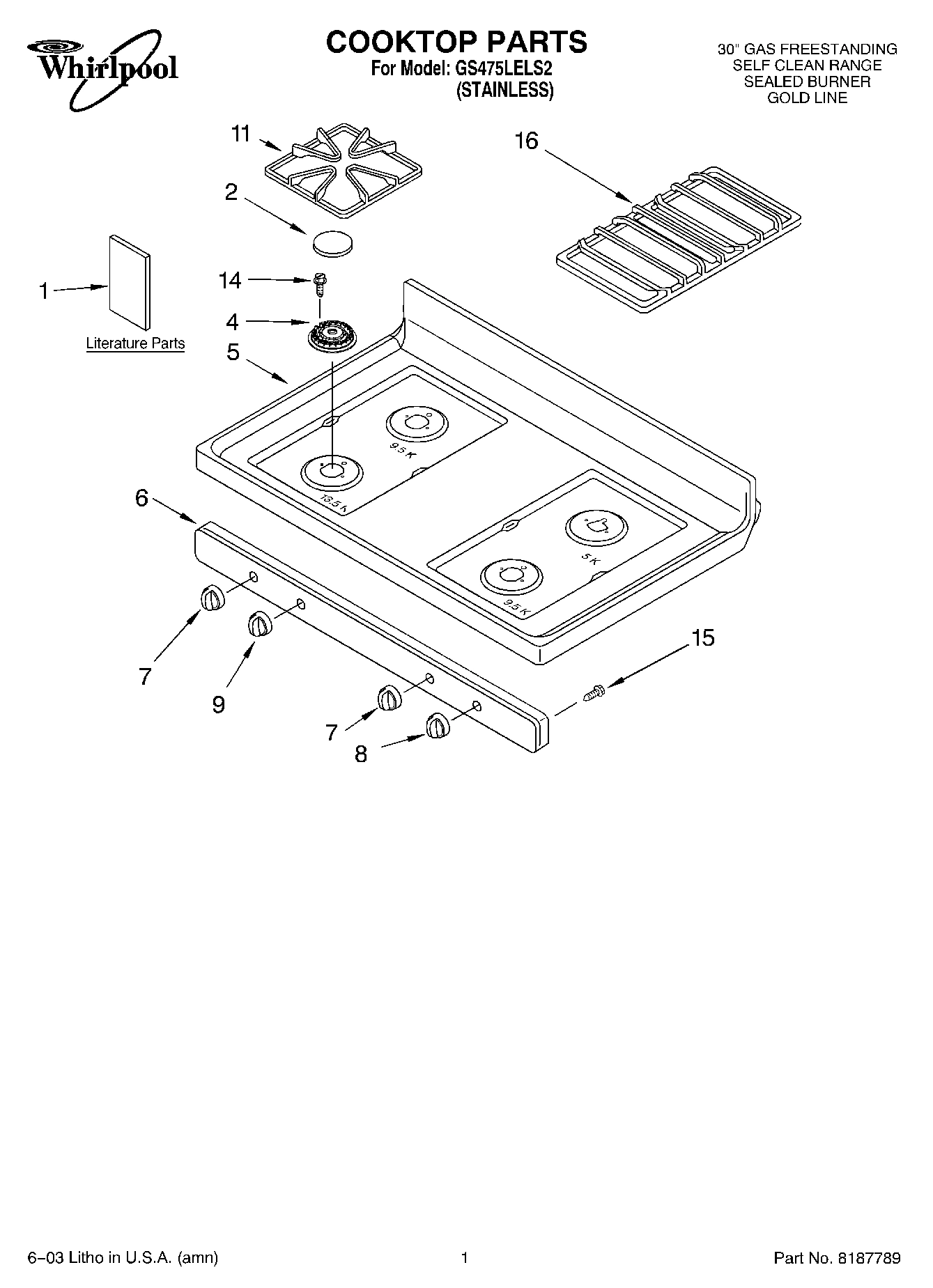 01 - COOKTOP PARTS