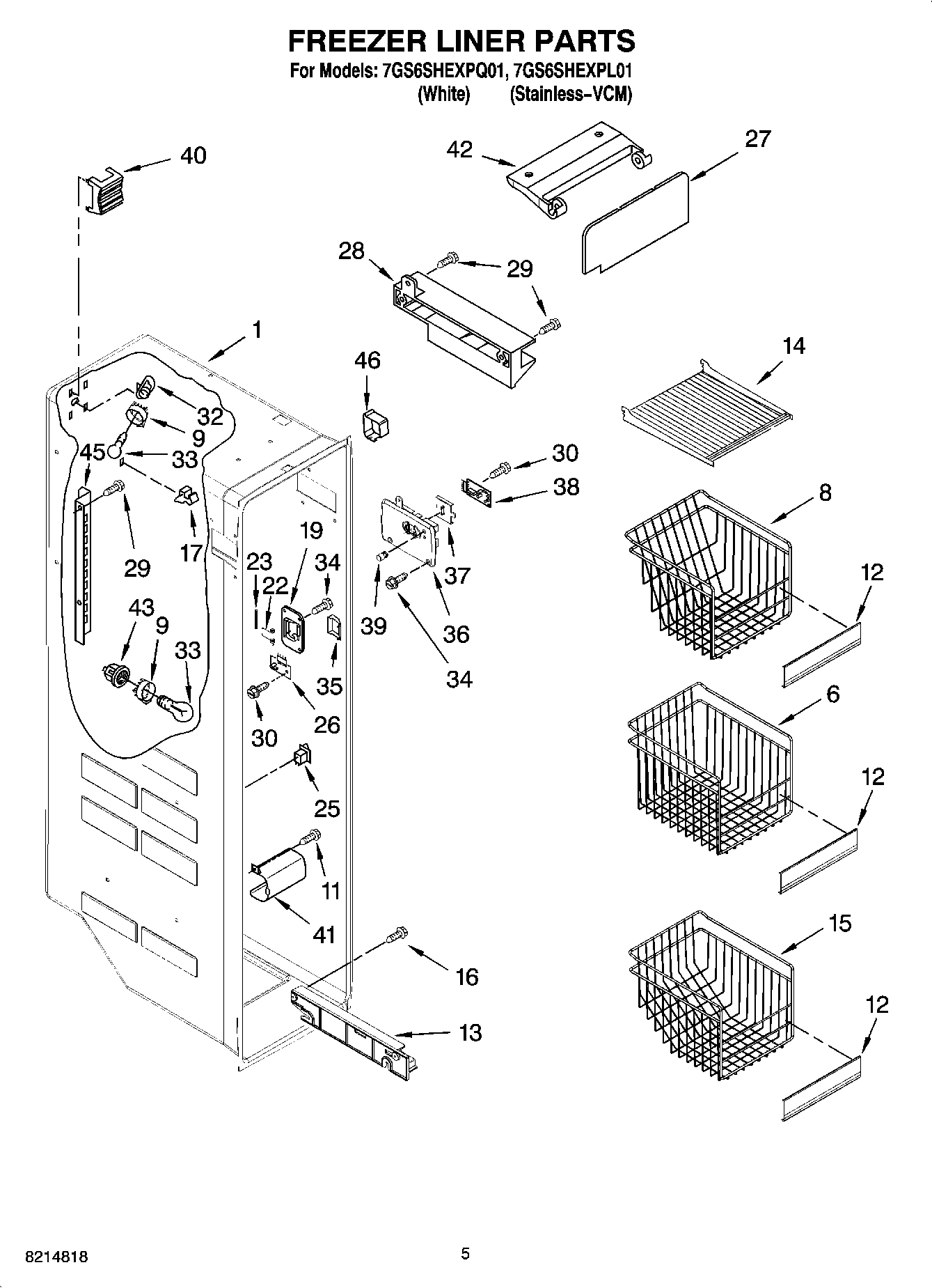 04 - FREEZER LINER PARTS