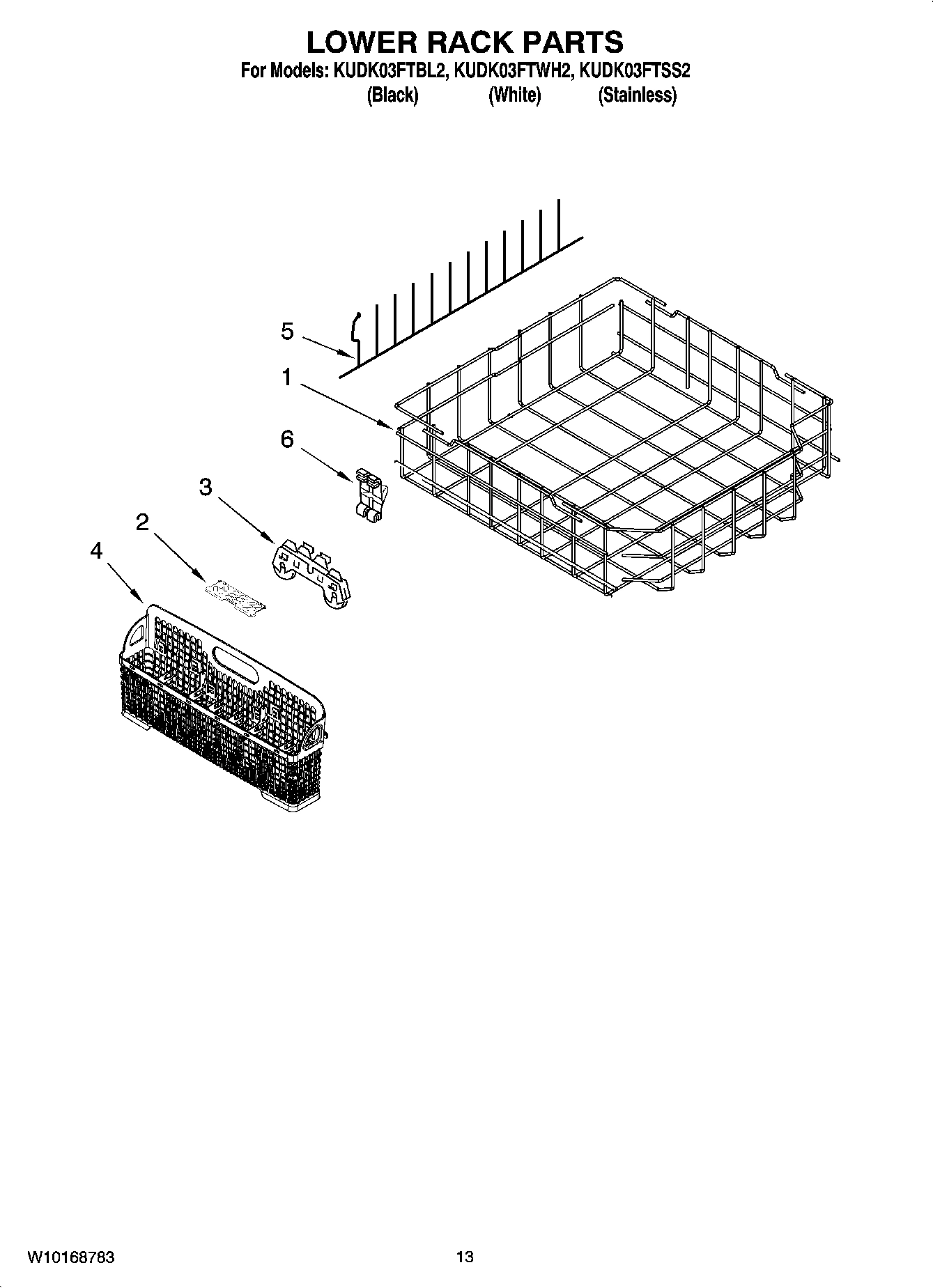 11 - LOWER RACK PARTS, OPTIONAL PARTS (NOT INCLUDED)