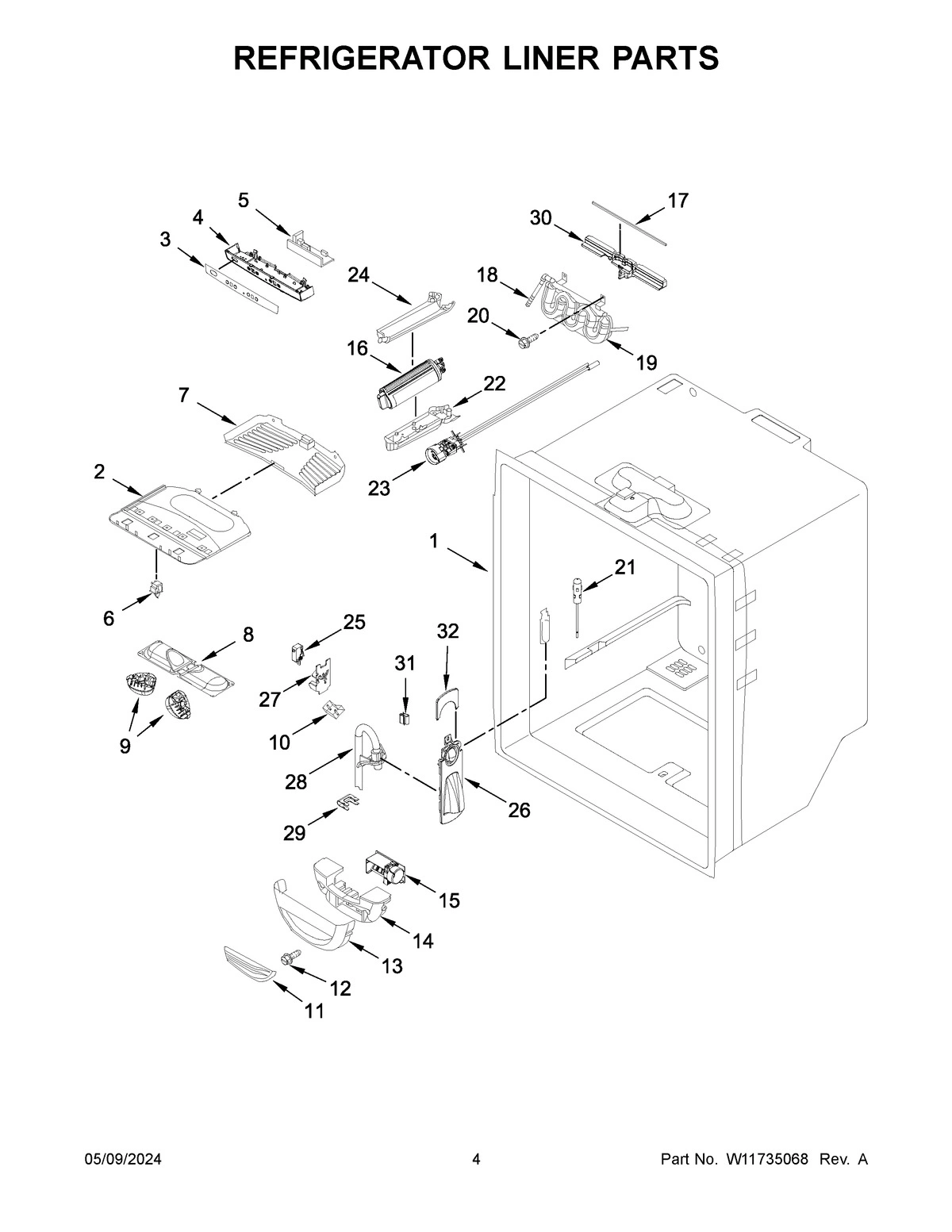 03 - REFRIGERATOR LINER PARTS