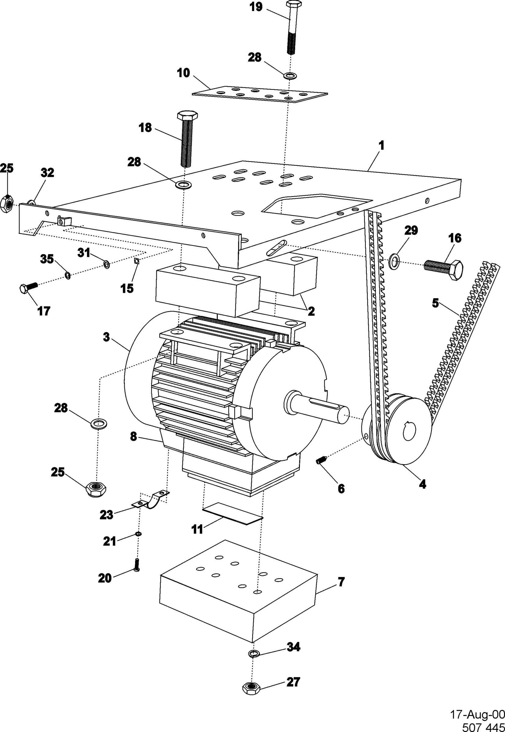 07 - MOTOR AND BASKET PULLEY
