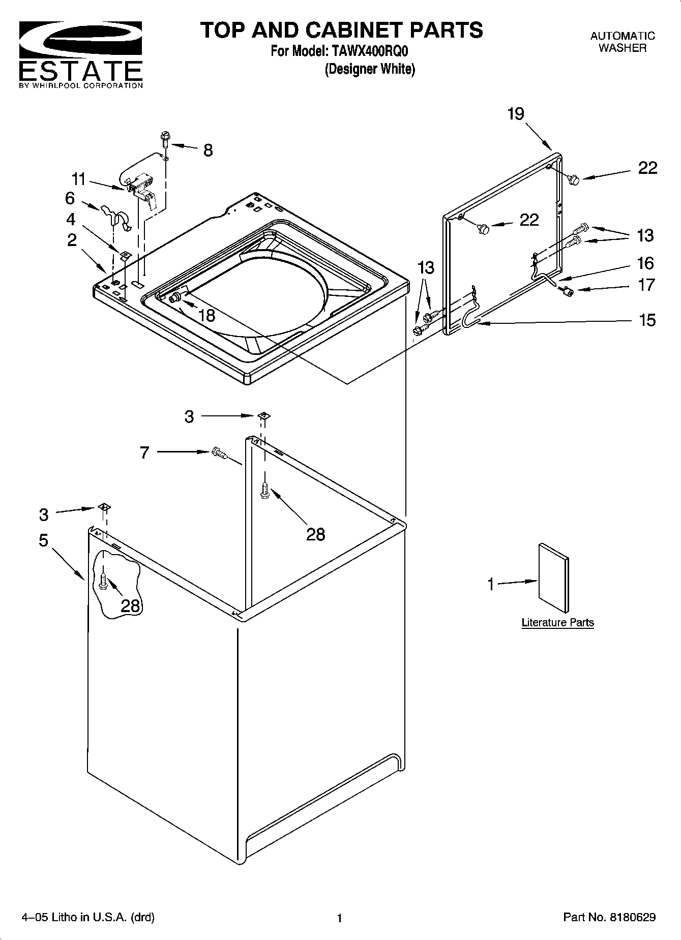 01 - TOP AND CABINET PARTS