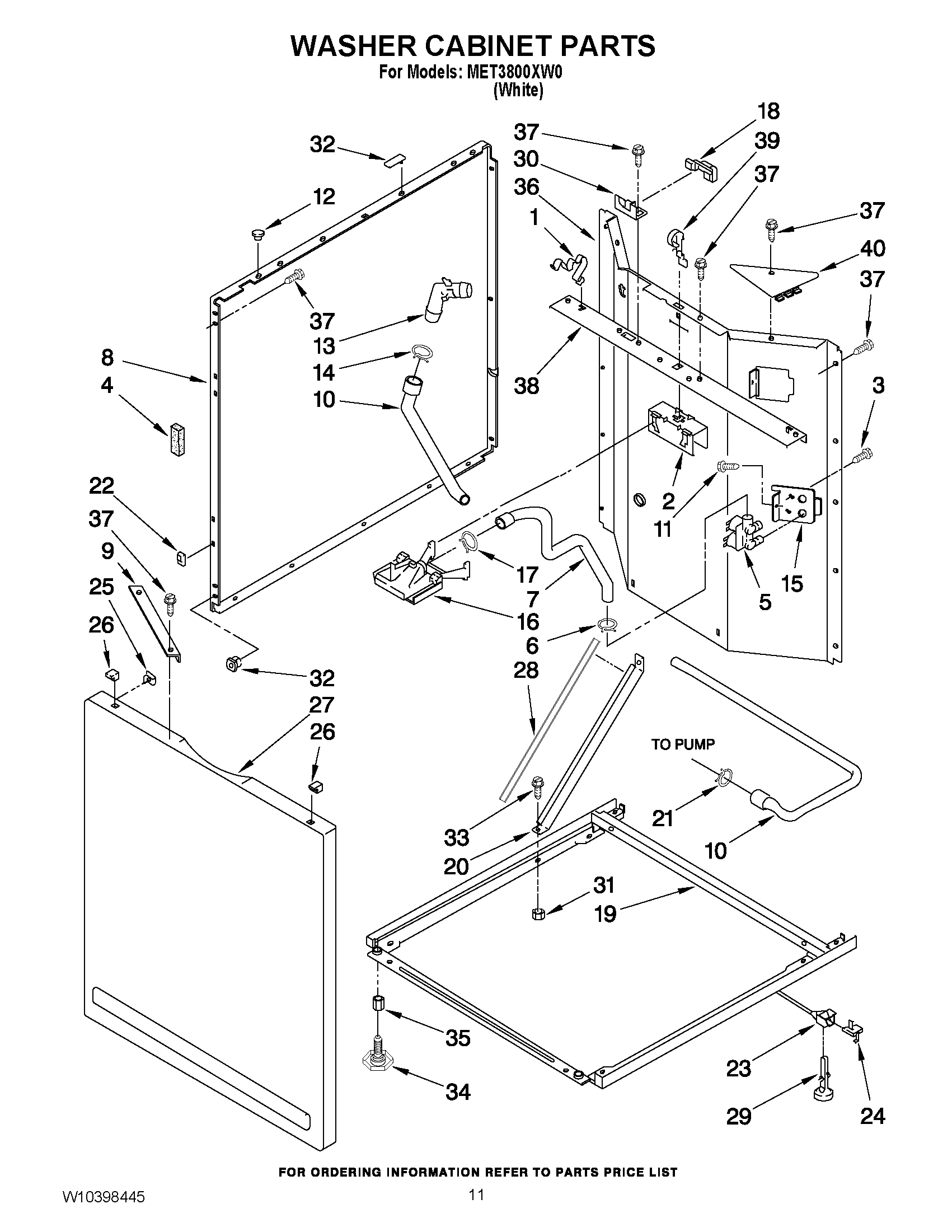 07 - WASHER CABINET PARTS