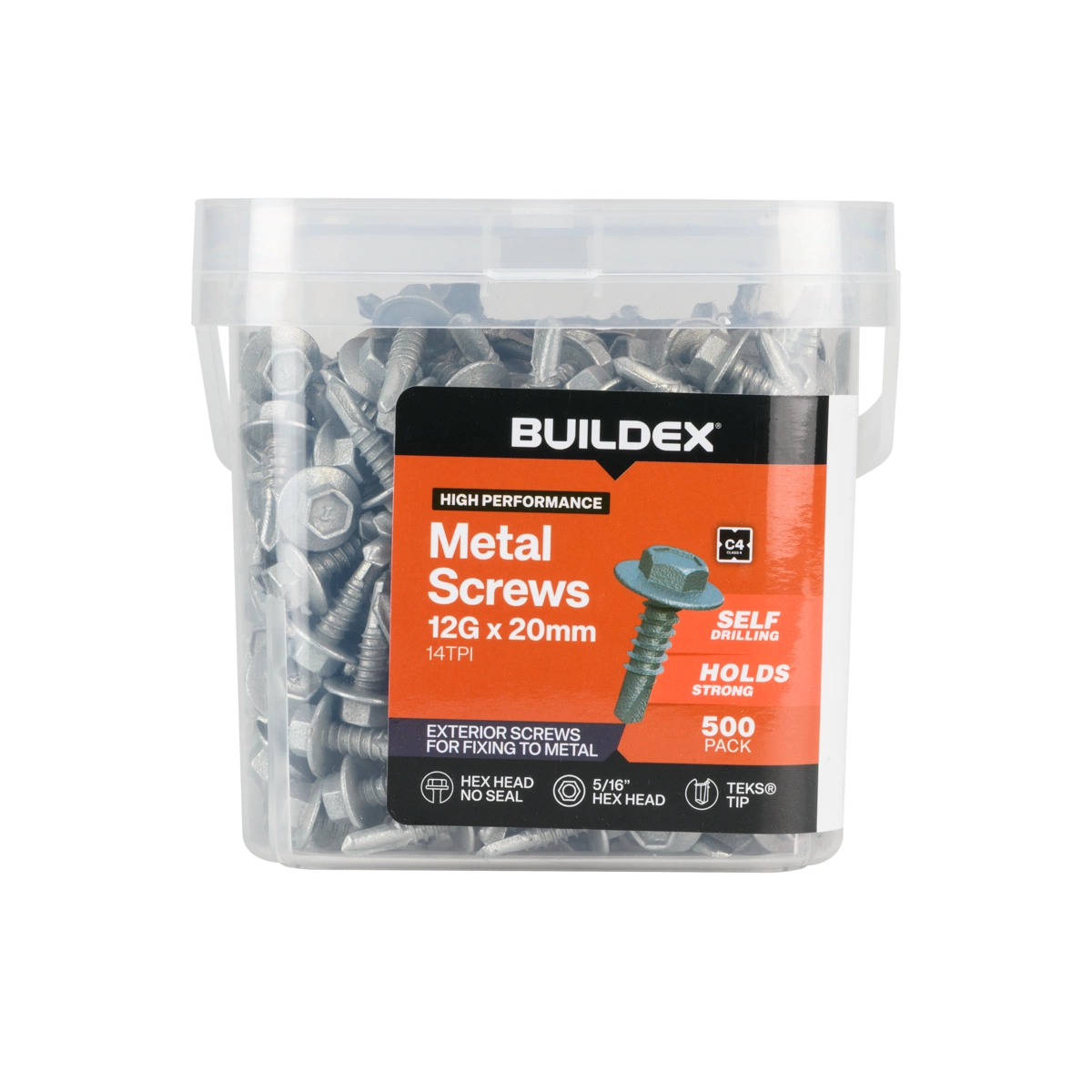 Buildex® 12G x 20mm Class 4 Sheet Metal Screws – 500 Pack