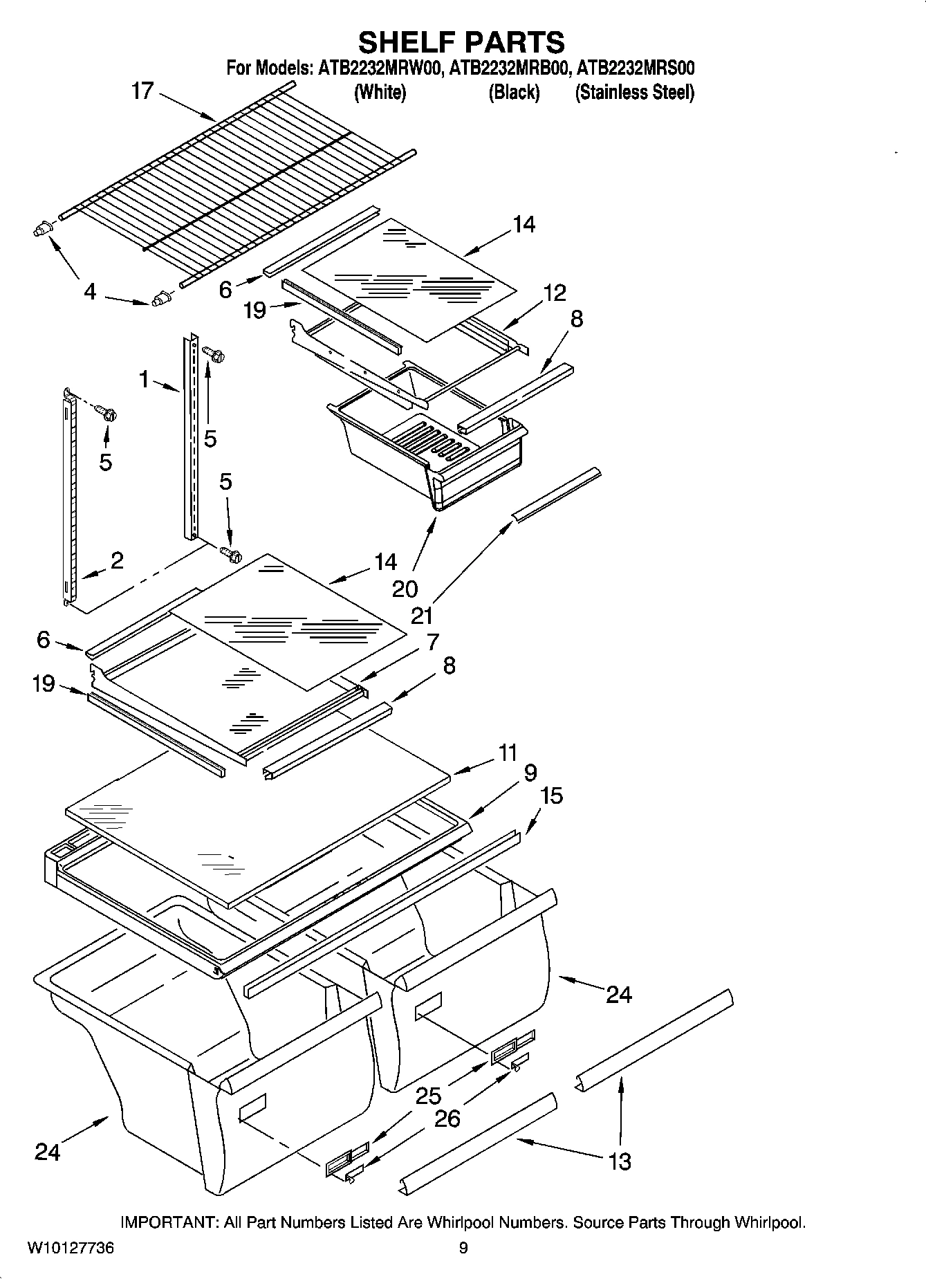 05 - SHELF PARTS, OPTIONAL PARTS (NOT INCLUDED)