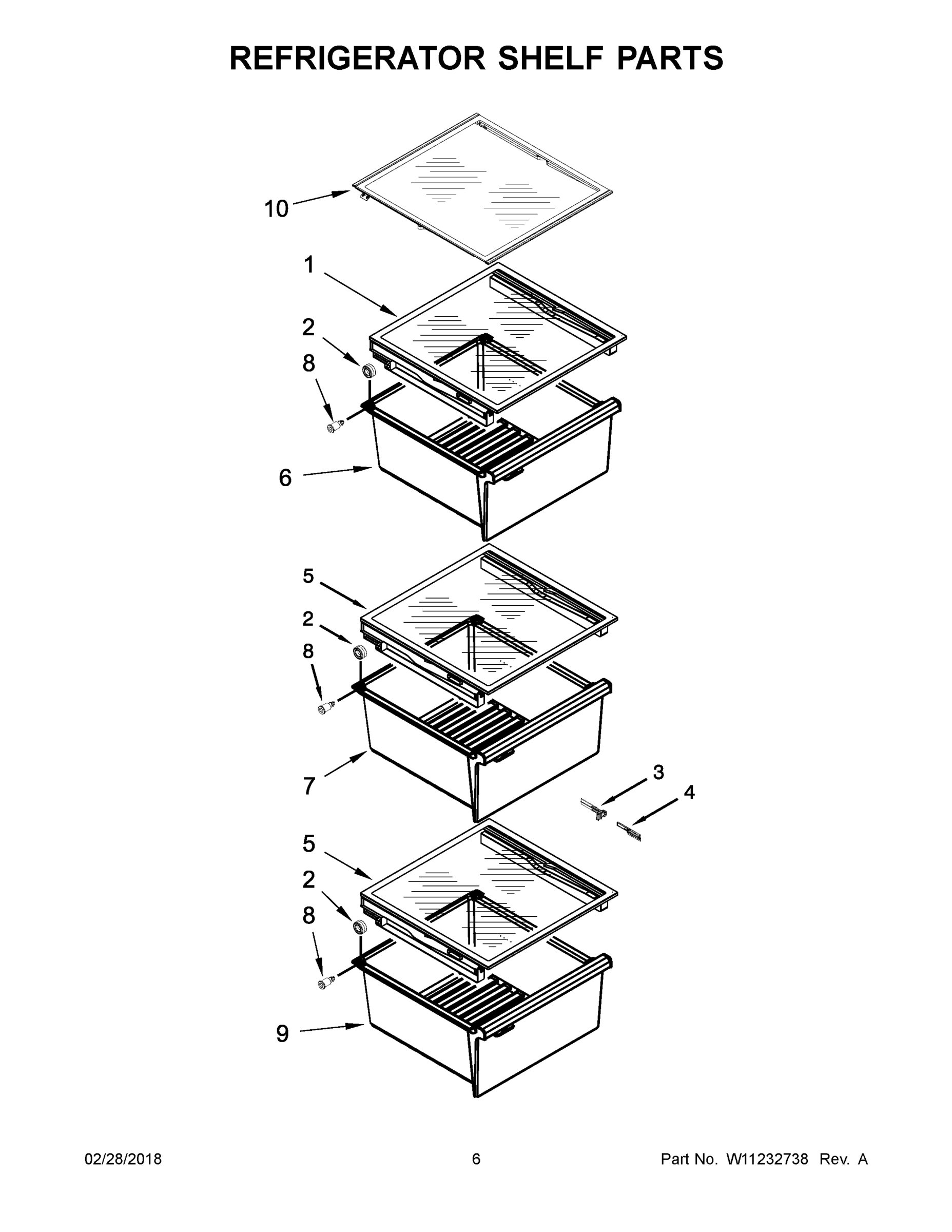 04 - REFRIGERATOR SHELF PARTS