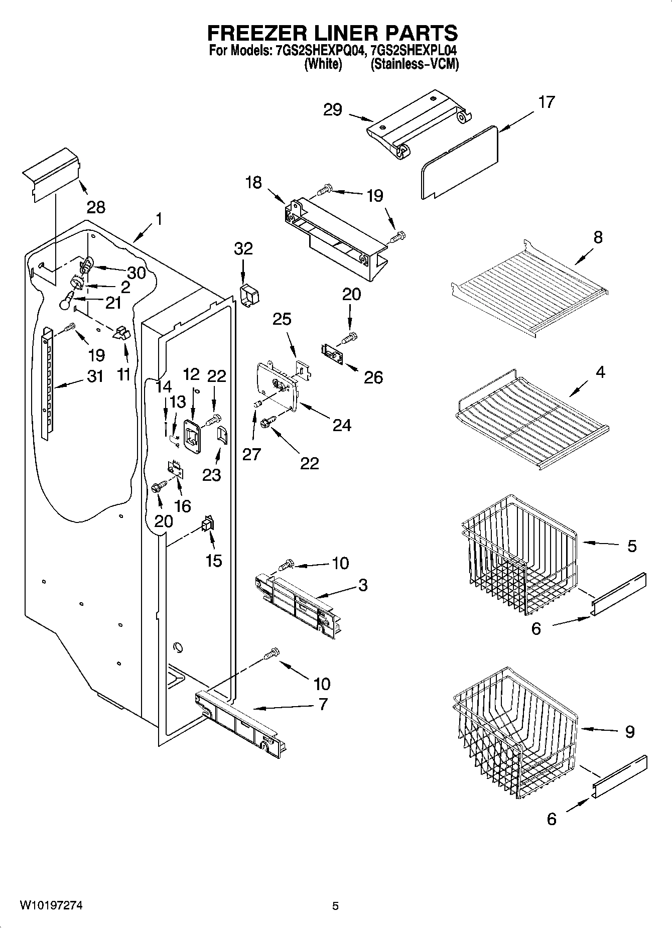 04 - FREEZER LINER PARTS