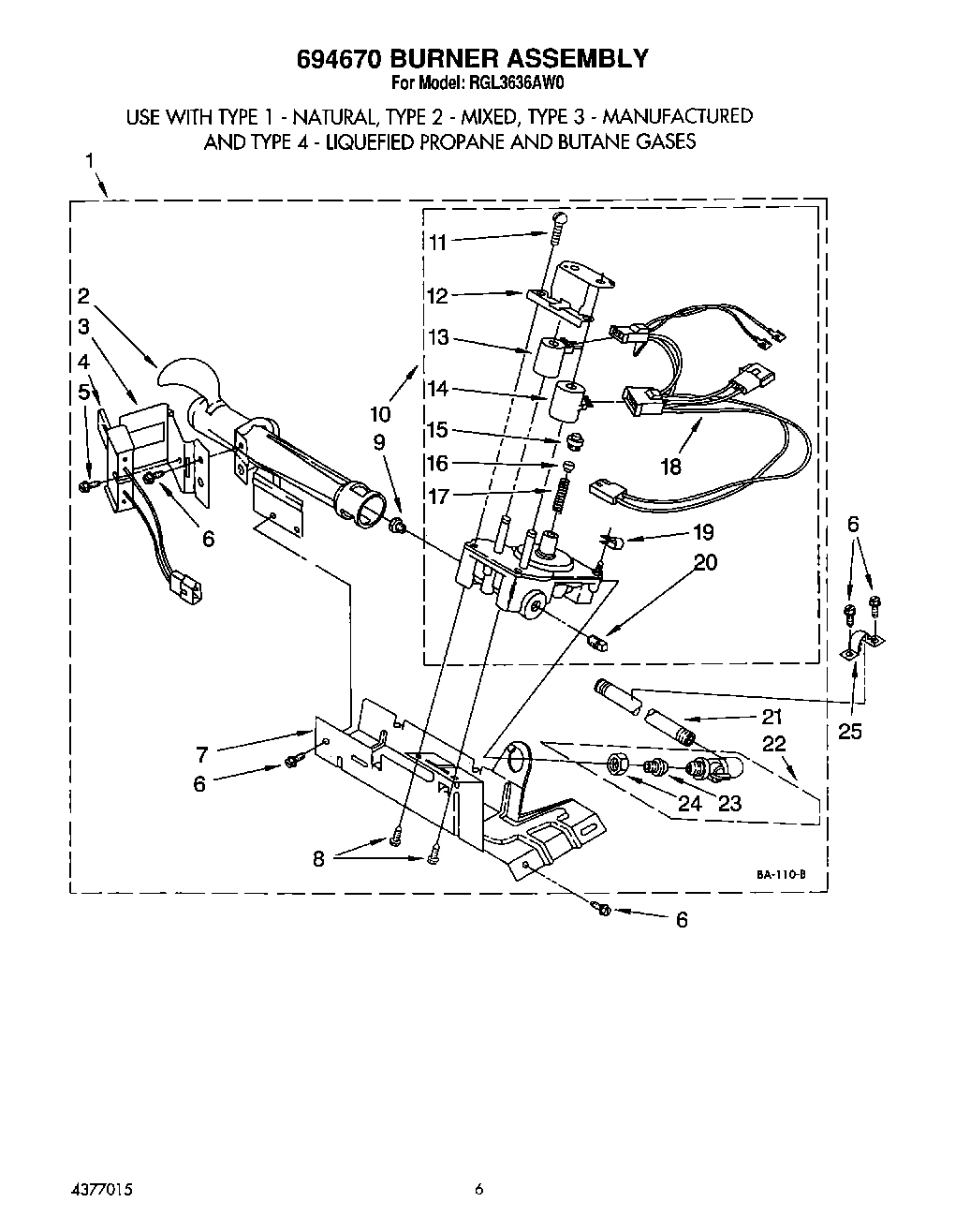 04 - 694670 BURNER ASSEMBLY